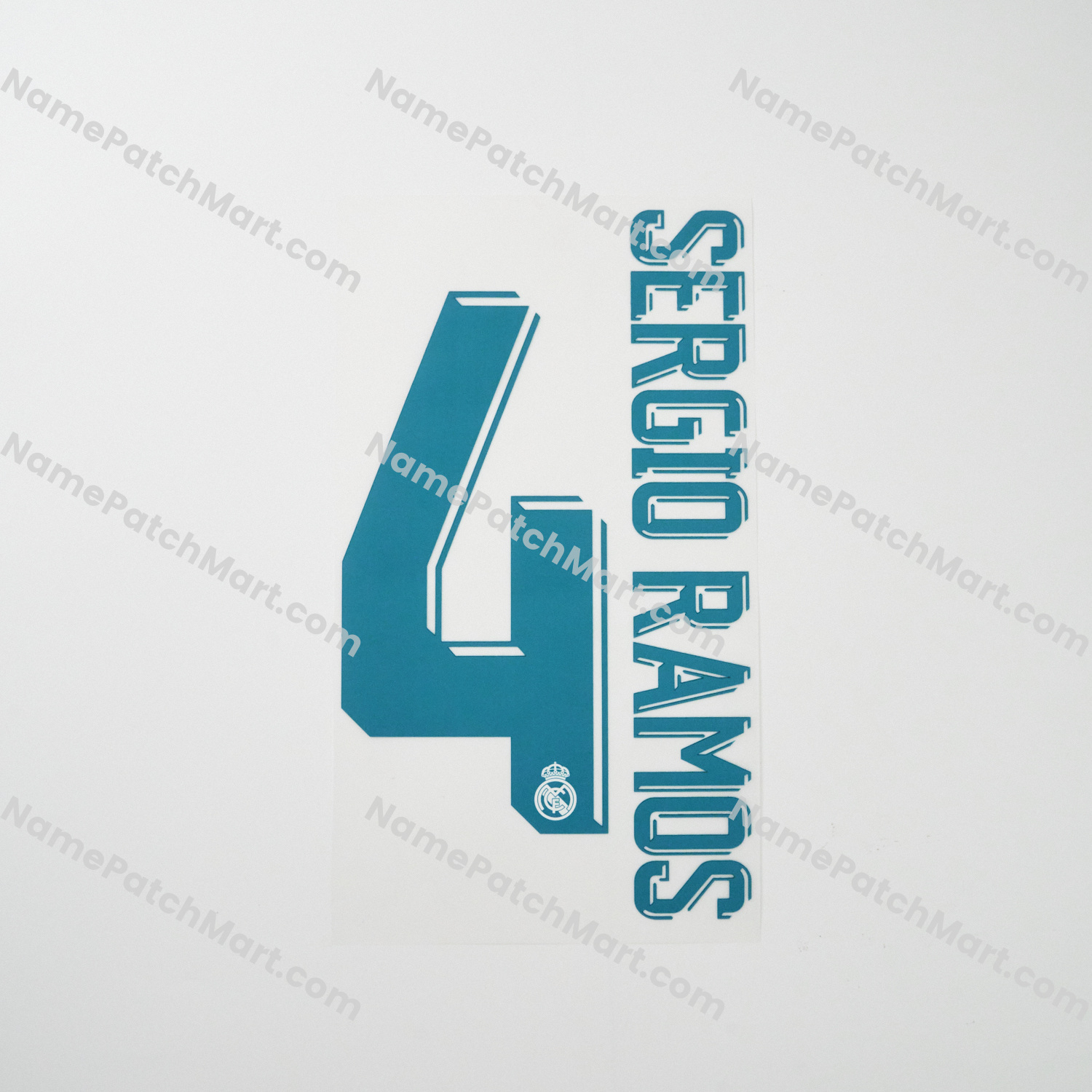 Sergio Ramos #4 (Champions League) - Real Madrid 2017-18 Home  | Name Number Set - NamePatchMart.COM