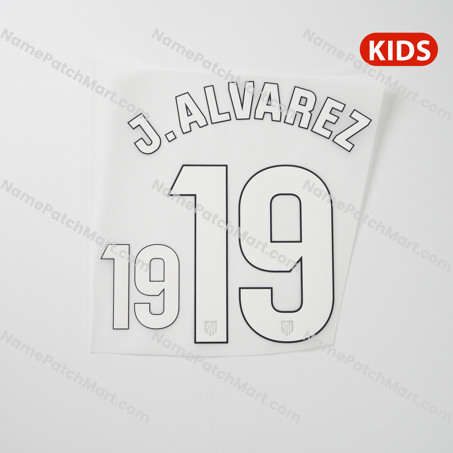 KIDS J. Álvarez #19 - Atletico Madrid 25-26 Third  | Name Number Set - NamePatchMart.COM