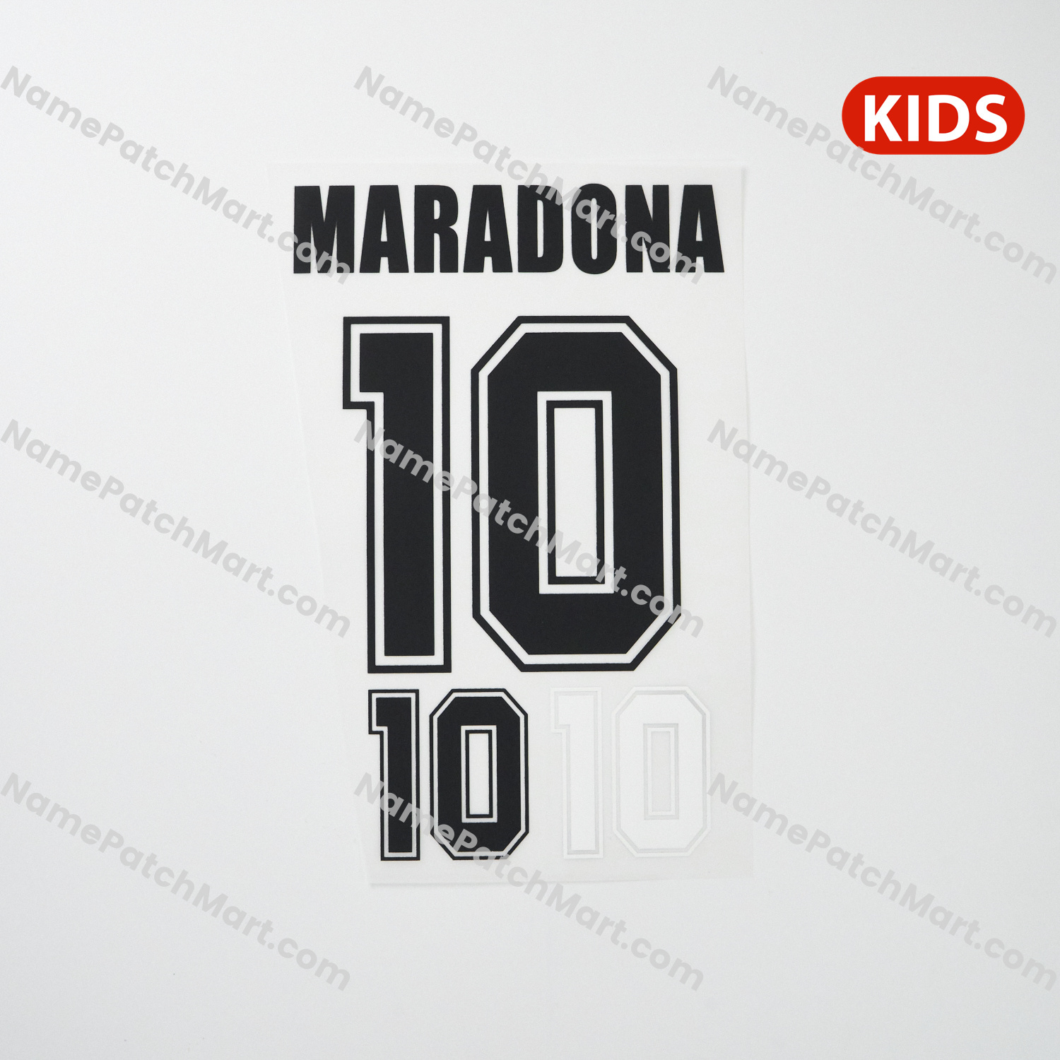 KIDS Maradona #10 - Argentina 1986 Away  | Name Number Set - NamePatchMart.COM