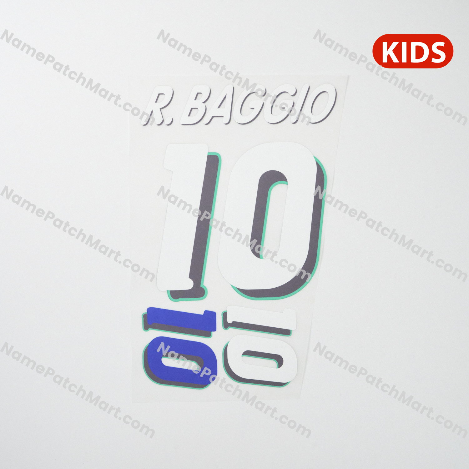 KIDS R.Baggio #10 - Italy 1994 Home  | Name Number Set - NamePatchMart.COM