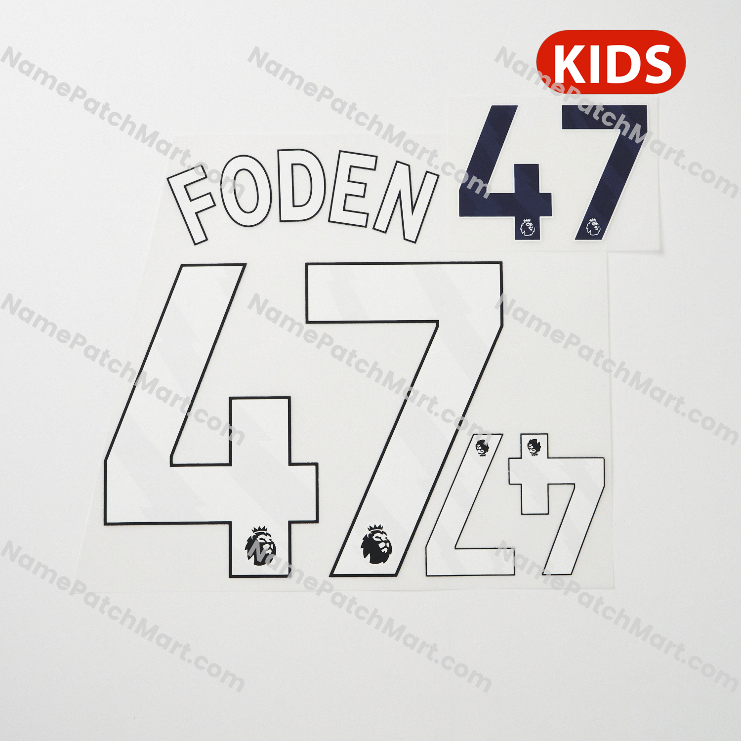 KIDS Foden #47 (Premier League) - Manchester City 25-26  | Name Number Set - NamePatchMart.COM