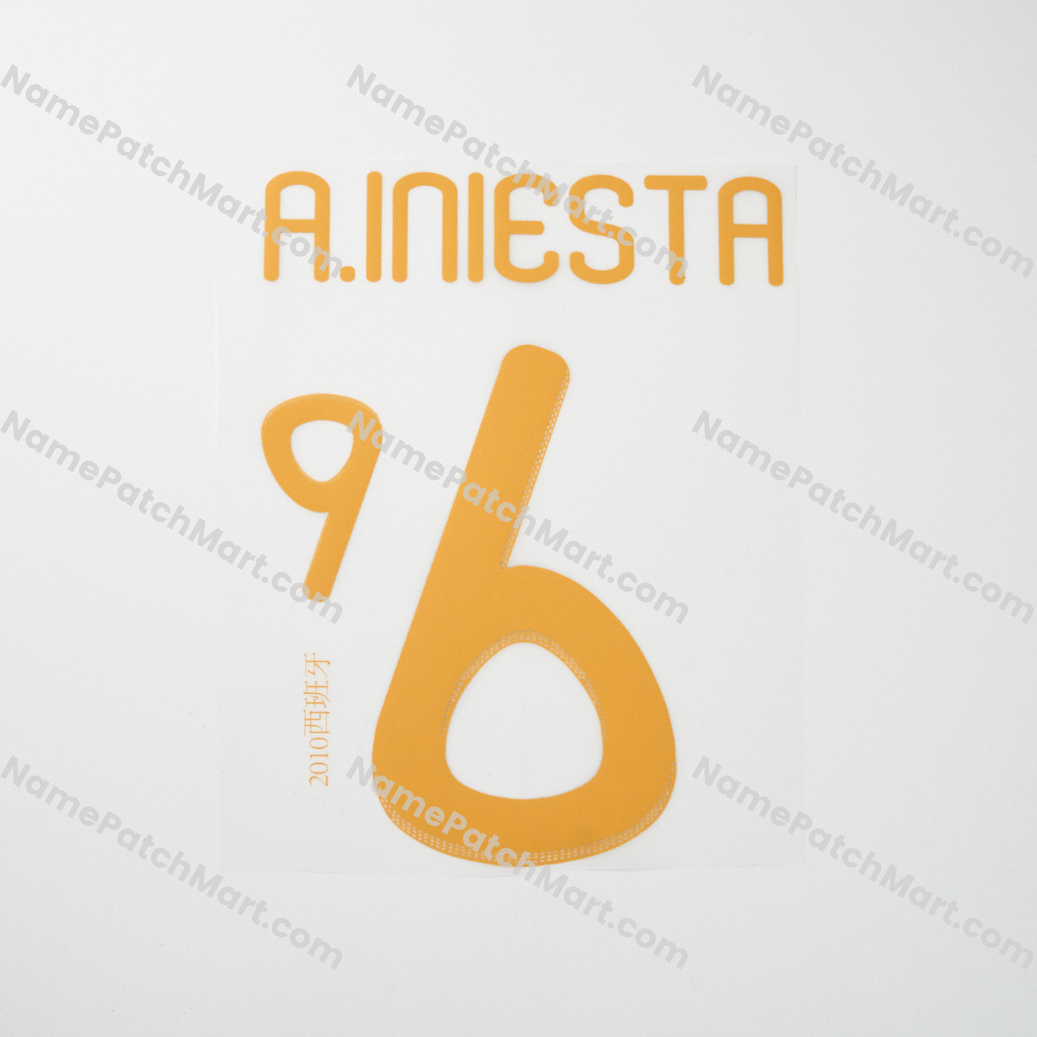 A.Iniesta #6 - Spain 2010 Home and Away  | Name Number Set - NamePatchMart.COM