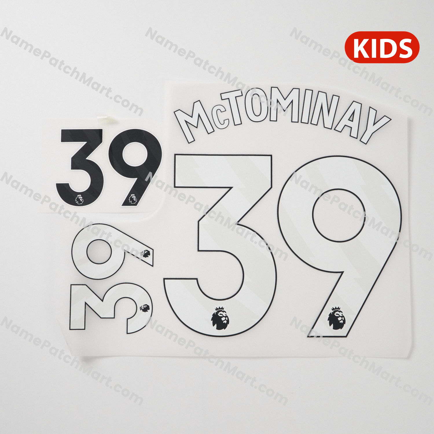 KIDS McTominay #39 (Premier League) - Manchester United 25-26 Home  | Name Number Set - NamePatchMart.COM
