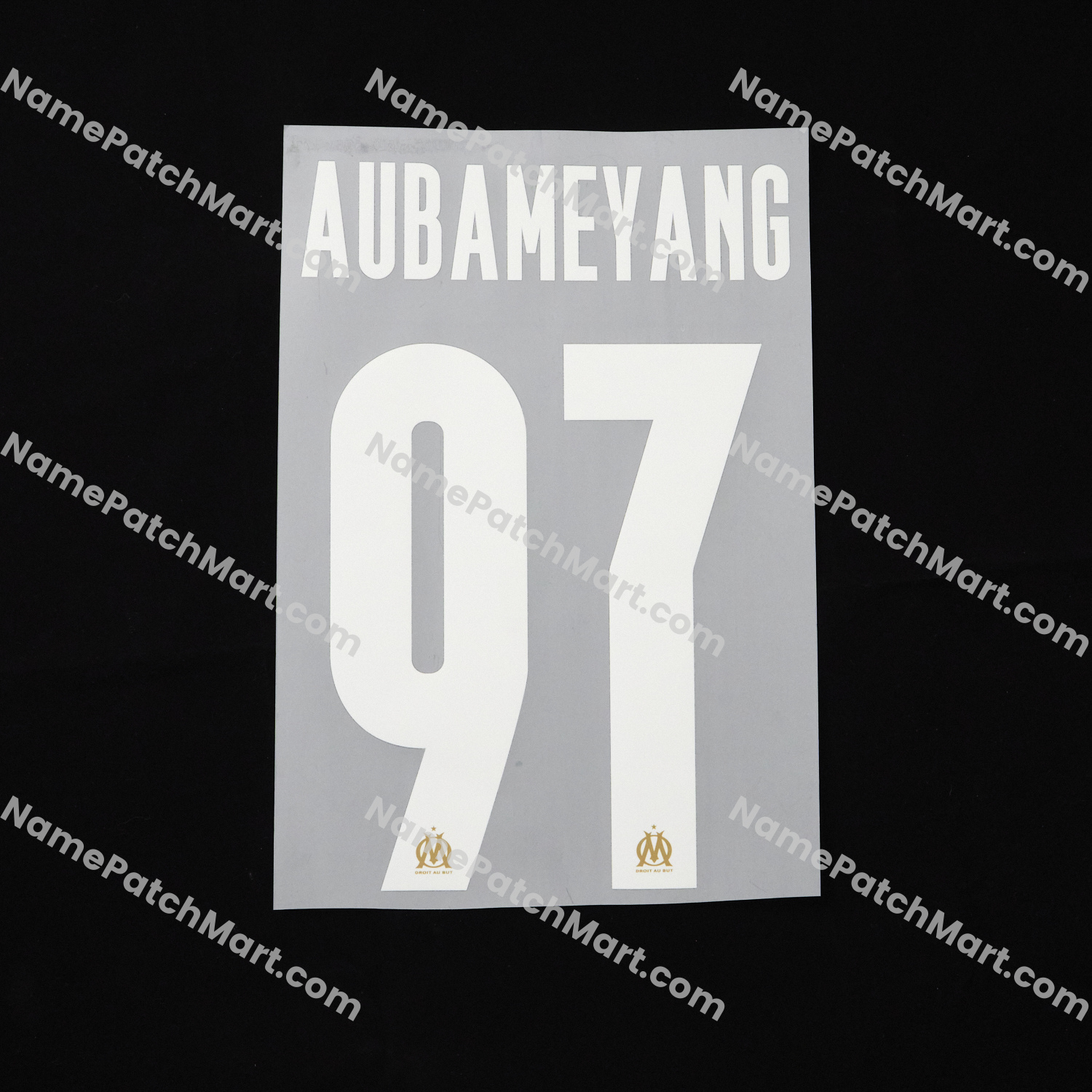Aubameyang #97 (Champions League) - Marseille 25-26 Away and Third  | Name Number Set - NamePatchMart.COM