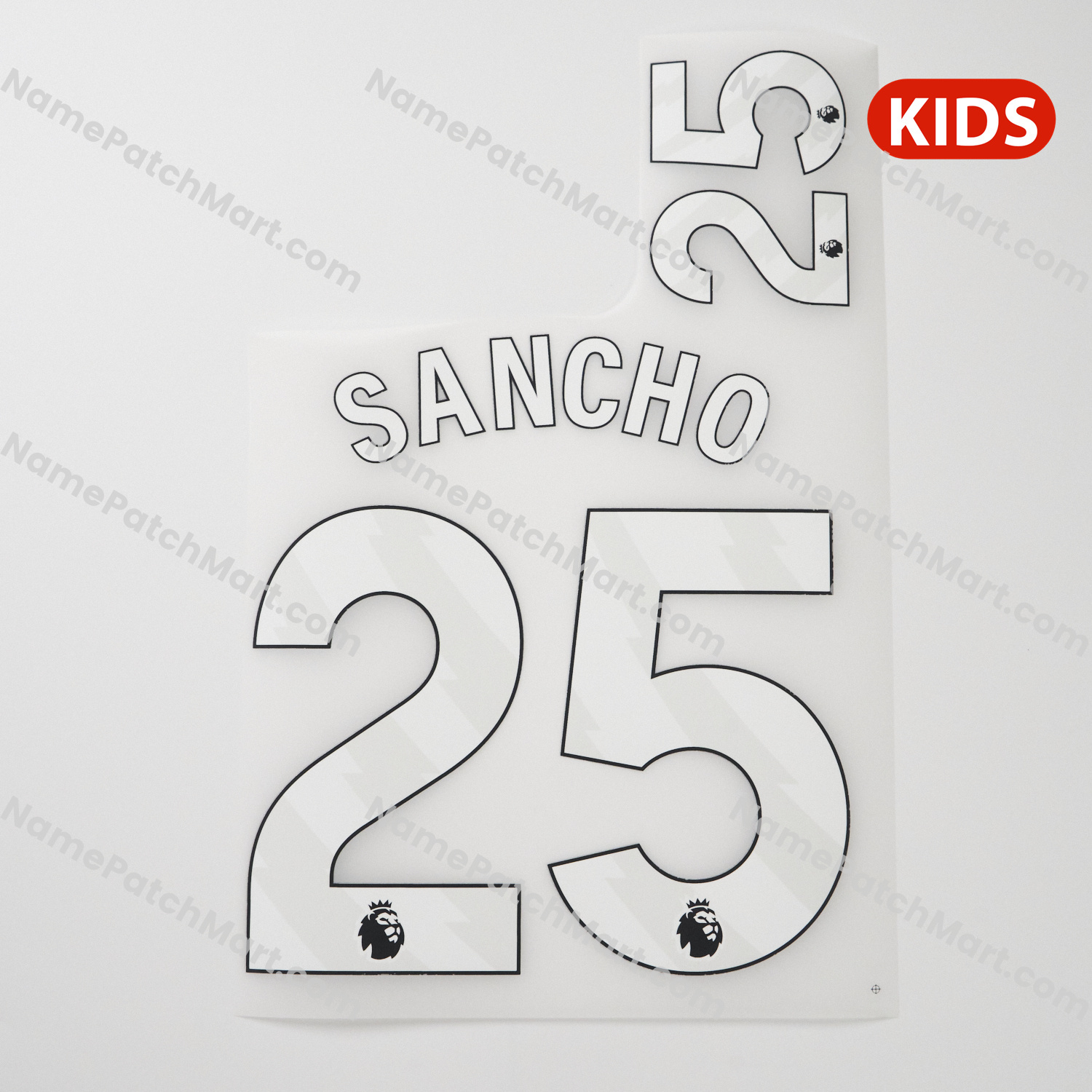 KIDS Sancho #25 (Premier League) - Manchester United 25-26 Home  | Name Number Set - NamePatchMart.COM