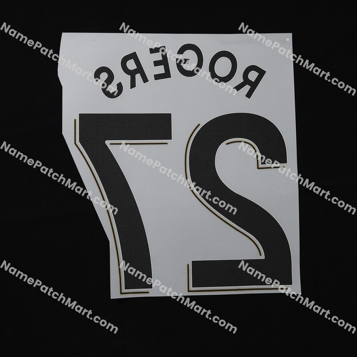 Rogers #27 (Cup Style Printing) - Aston Villa 25-26 Home  | Name Number Set - NamePatchMart.COM