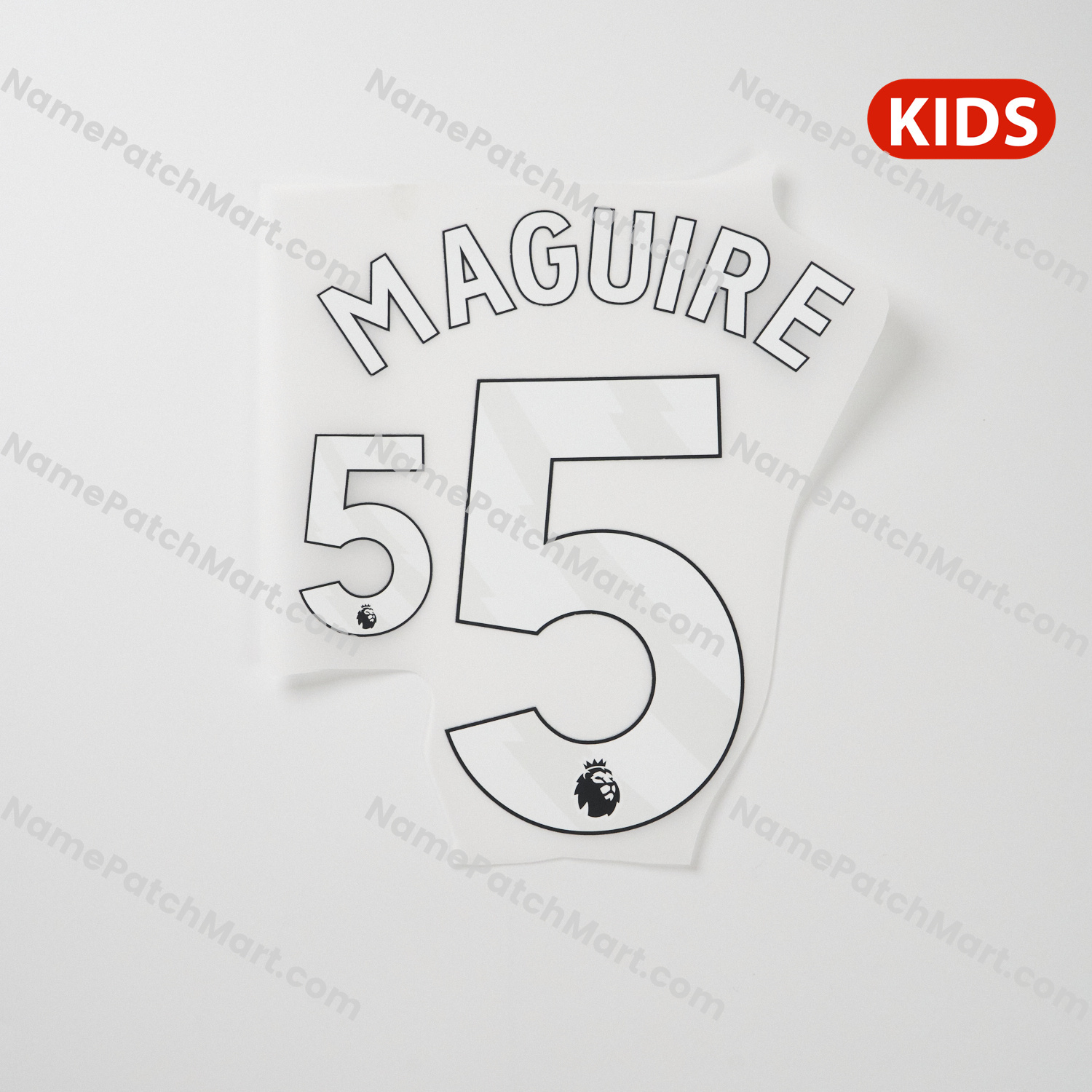 KIDS Maguire #5 (Premier League) - Manchester United 25-26 Home  | Name Number Set - NamePatchMart.COM