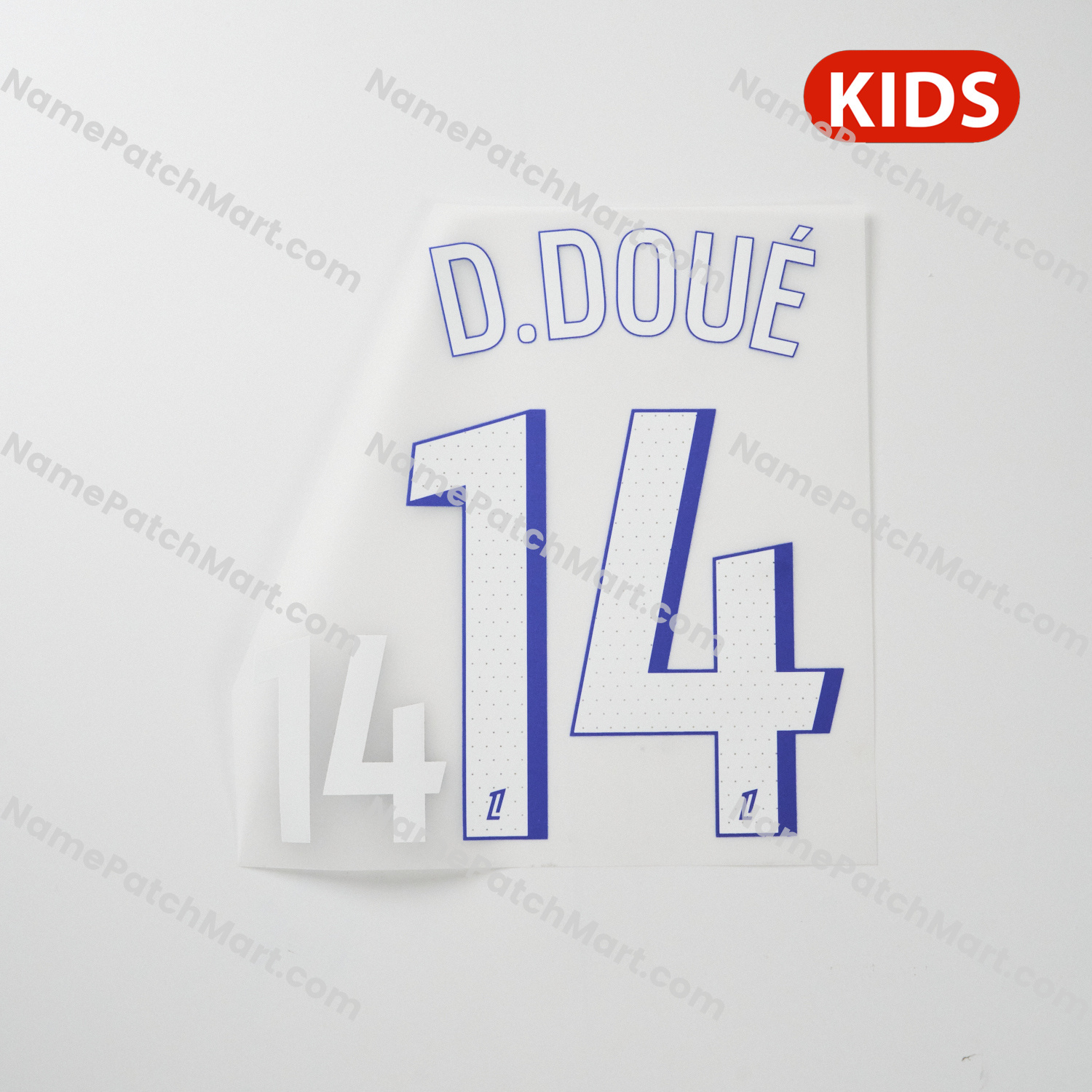D. Doué #14 (Ligue 1) - Paris Saint-Germain PSG25-26Third KIDS  | Name Number Set - NamePatchMart.COM