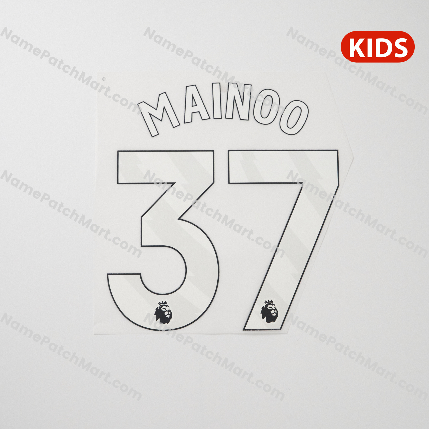 KIDS Mainoo #37 (Premier League) - Manchester United 25-26 Home  | Name Number Set - NamePatchMart.COM