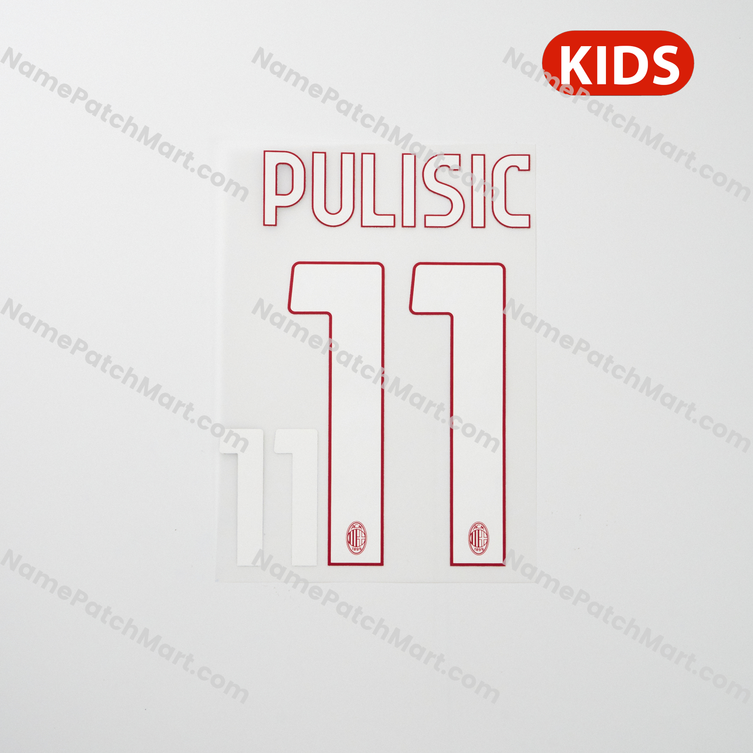 KIDS Pulisic #11 - AC Milan 25-26 Home  | Name Number Set - NamePatchMart.COM