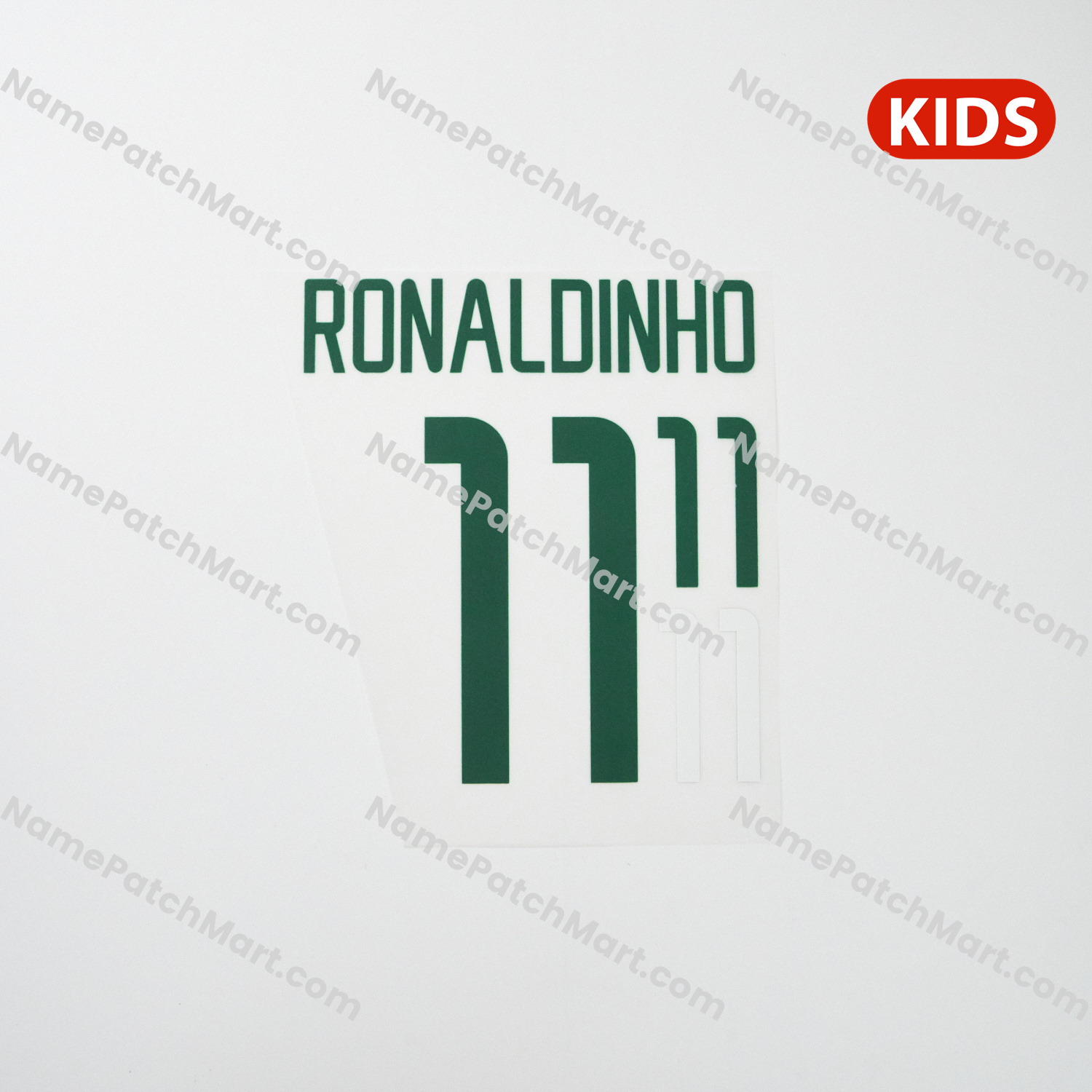 KIDS Ronaldinho #11 - Brazil 2002 Home  | Name Number Set - NamePatchMart.COM