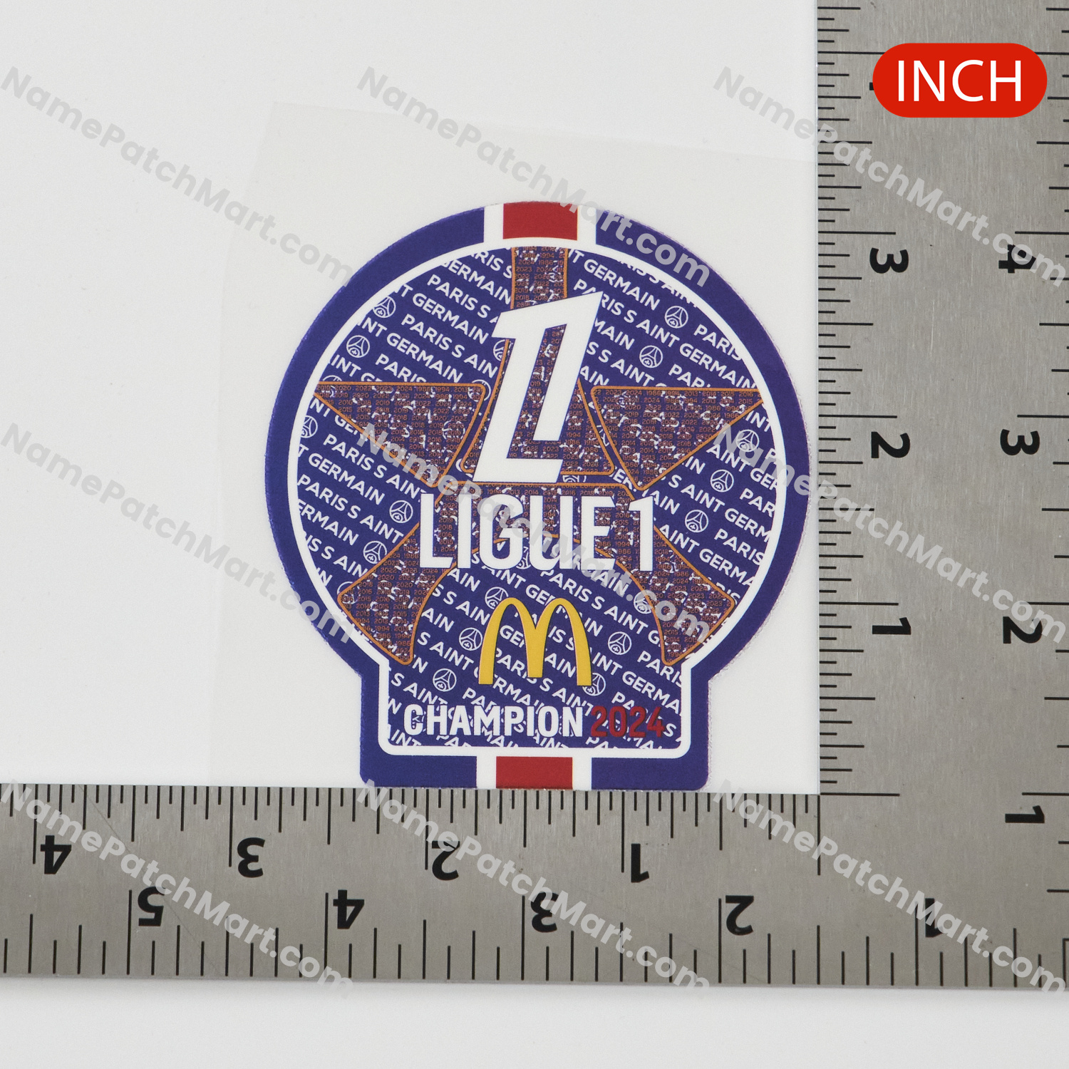 2024-25 Paris Saint Germain PSG Ligue 1 Champions Flocked Patch  | Name Number Set - NamePatchMart.COM