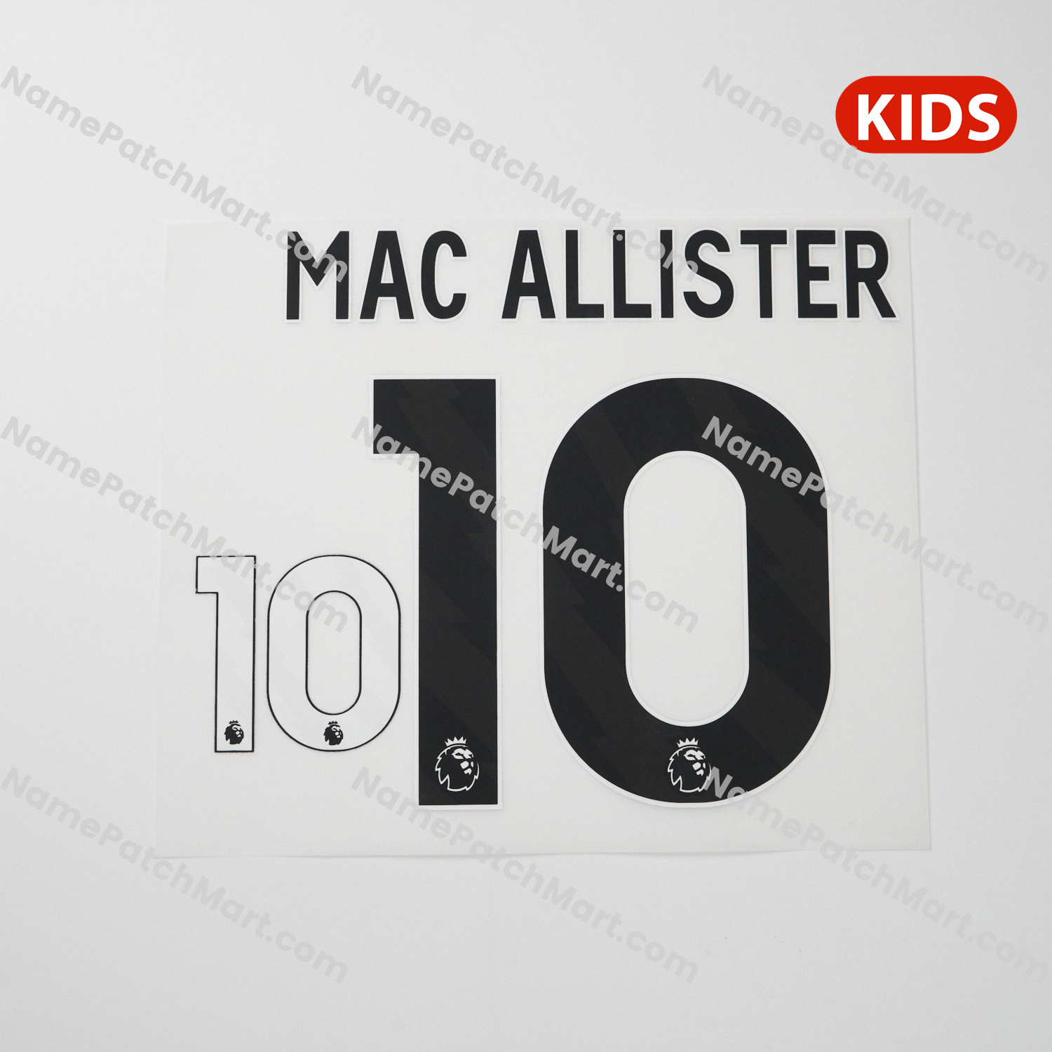 KIDS Mac Allister #10 (Premier League) - Liverpool 25-26 Away  | Name Number Set - NamePatchMart.COM