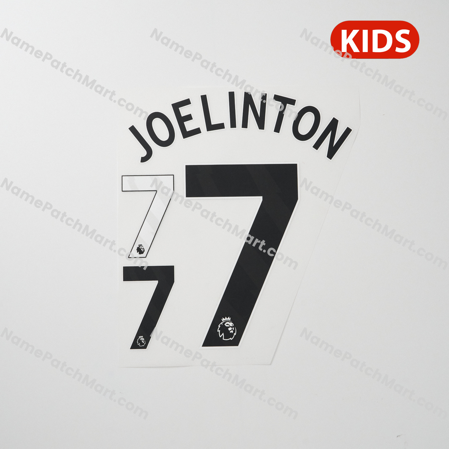 Joelinton #7 (Premier League) - Newcastle United 25-26 Home KIDS  | Name Number Set - NamePatchMart.COM
