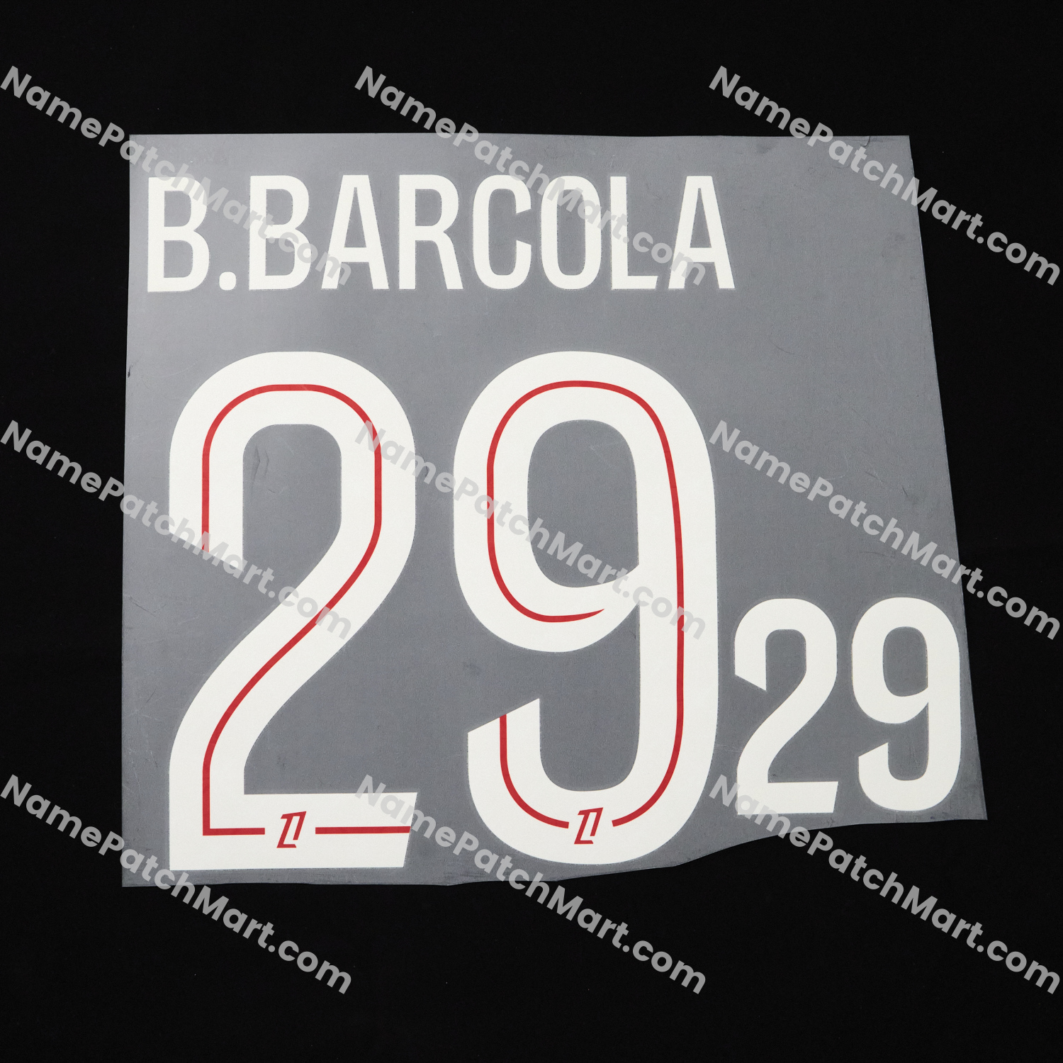 B. Barcola #29 (Ligue 1) - Paris Saint-Germain PSG 25-26 Home  | Name Number Set - NamePatchMart.COM