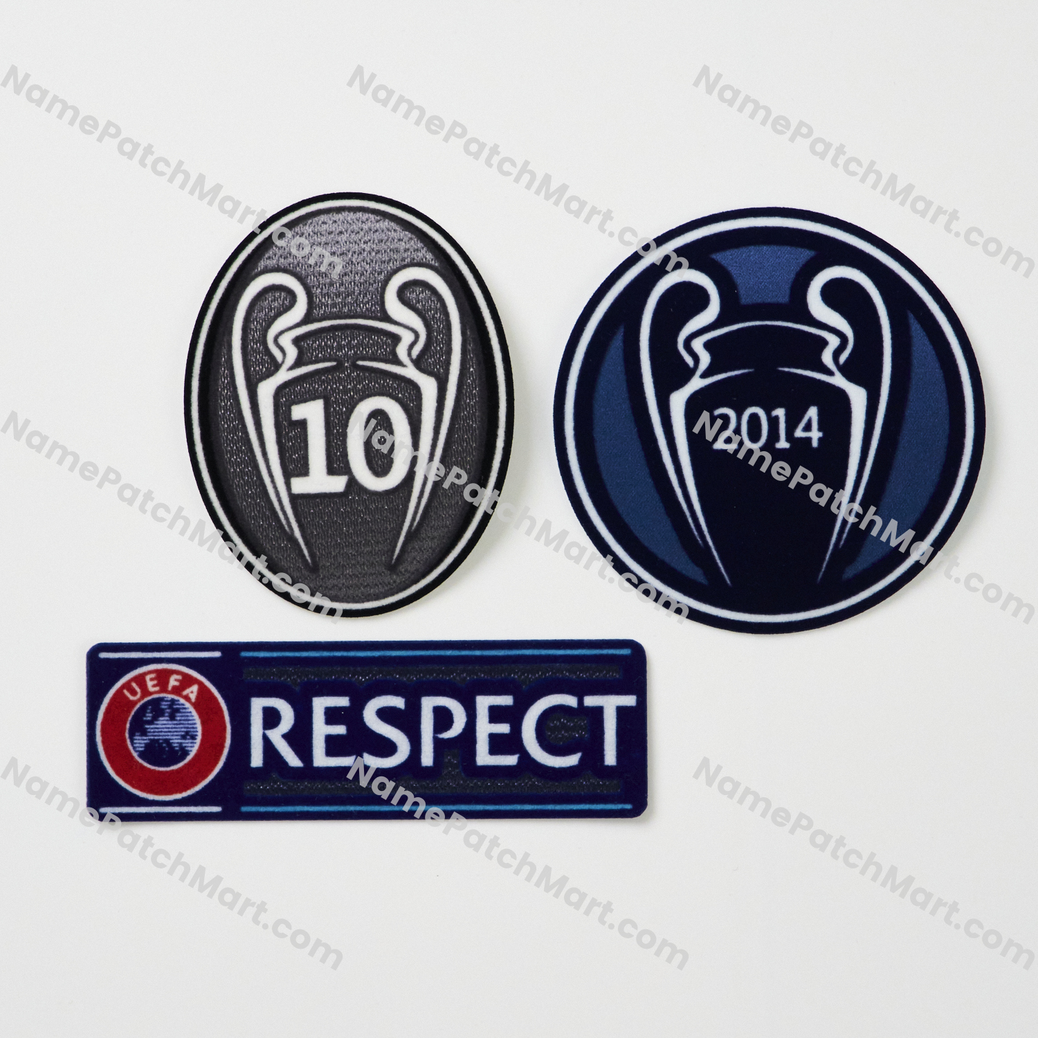 2014-15 Real Madrid Champions League Patch Set ( 2014 Winners + 10 Times Winner + Respect)  | Name Number Set - NamePatchMart.COM