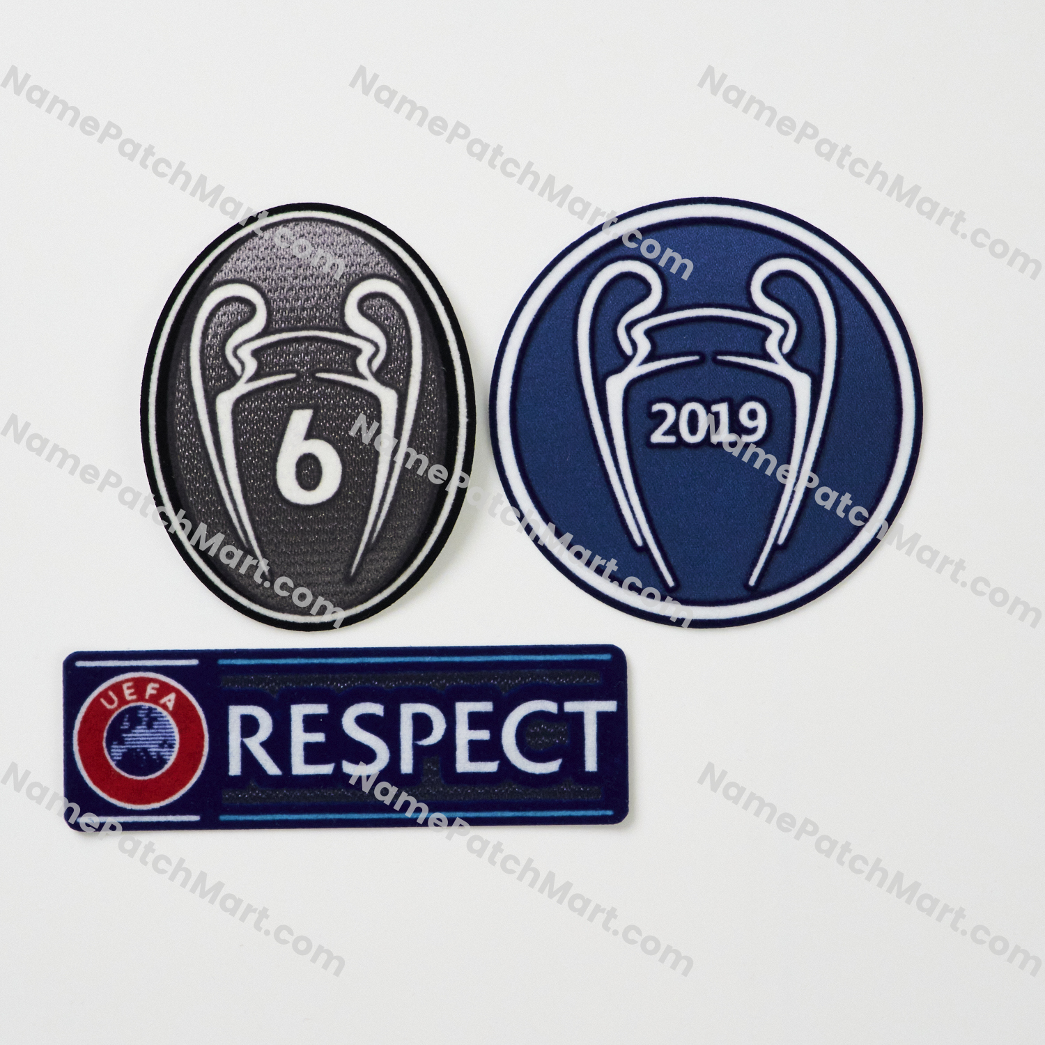 2019-20 Liverpool Champions League Patch Set ( 2019 Winners + 6 Times Winner + Respect)  | Name Number Set - NamePatchMart.COM