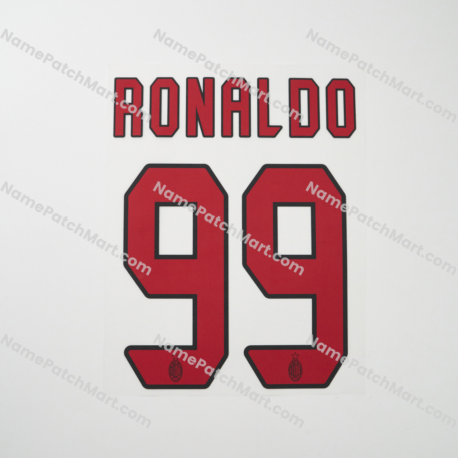 Ronaldo #99 - AC Milan 2004-07 Away  | Name Number Set - NamePatchMart.COM