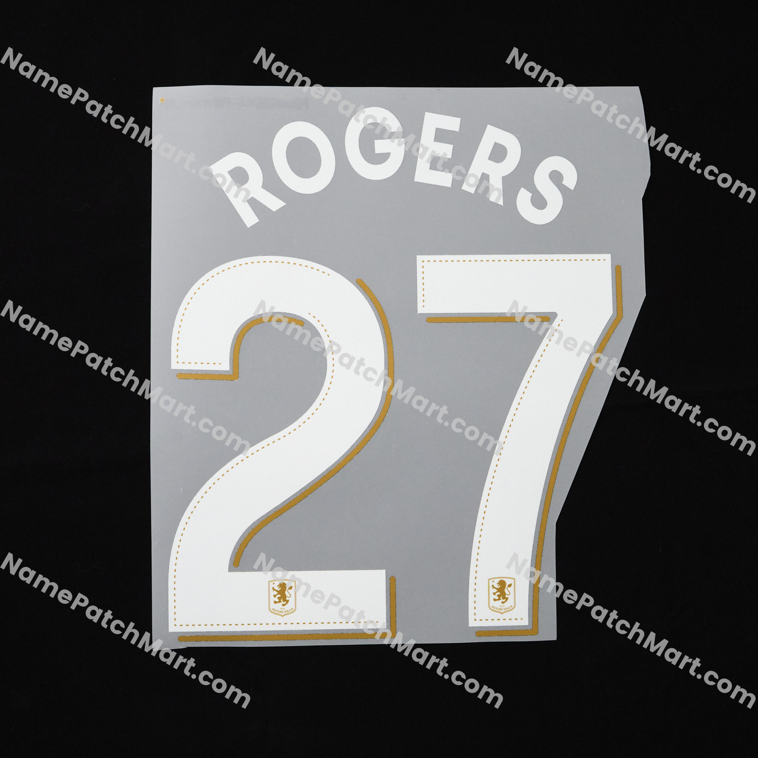 Rogers #27 (Cup Style Printing) - Aston Villa 25-26 Home  | Name Number Set - NamePatchMart.COM