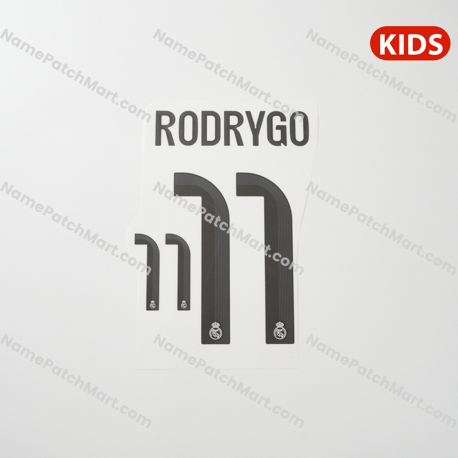 Rodrygo #11 (Champions League) - Real Madrid 25-26 Home KIDS  | Name Number Set - NamePatchMart.COM