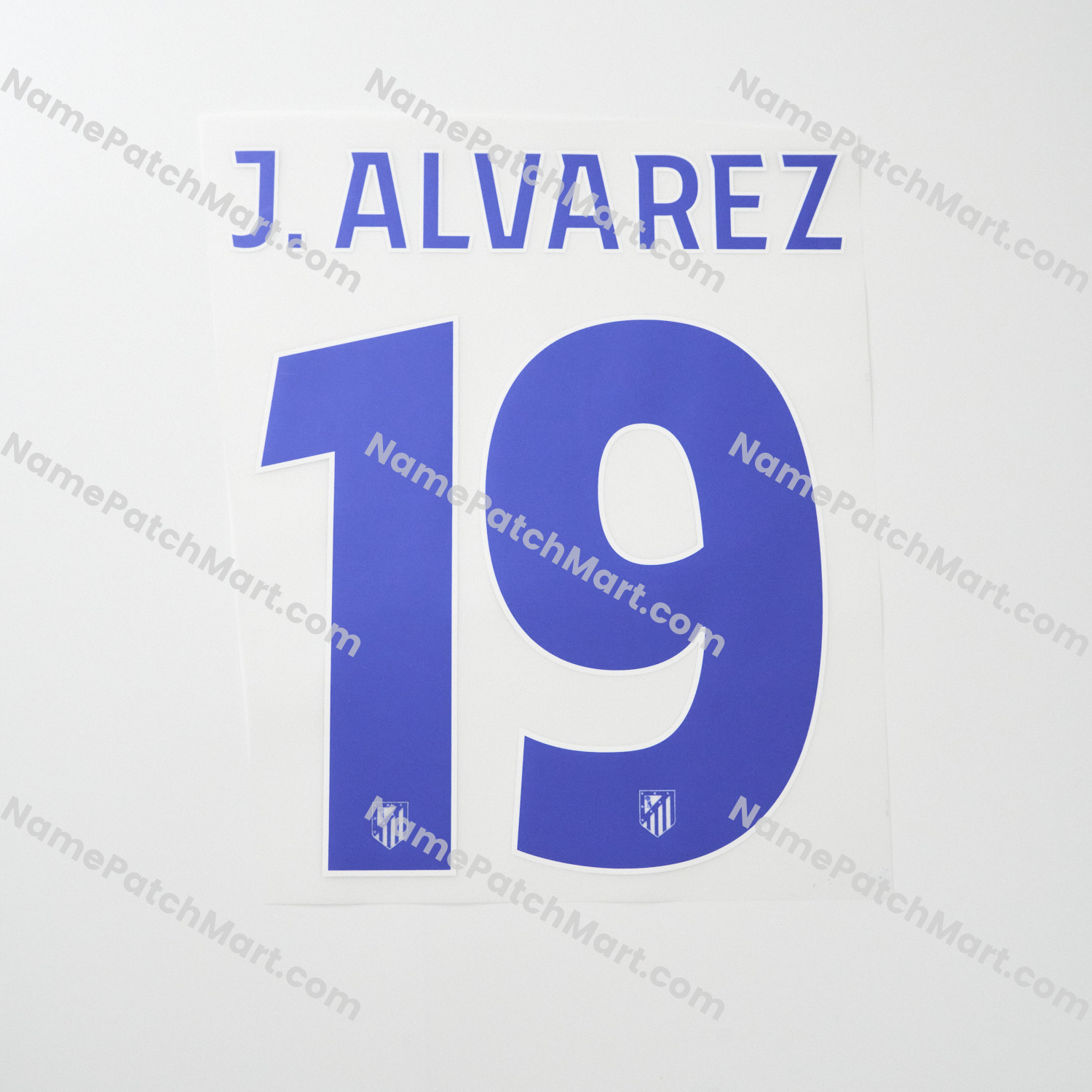 J. Alvarez #19 (Champions League) - Atletico Madrid 25-26 Home  | Name Number Set - NamePatchMart.COM