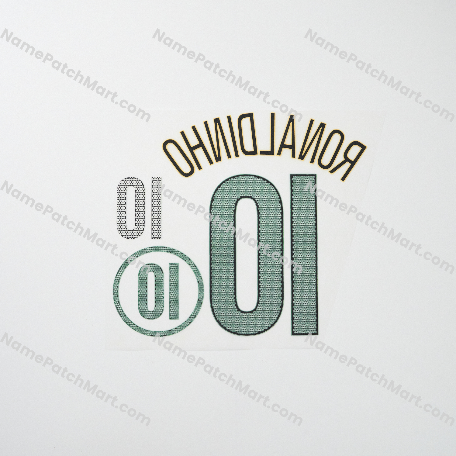 KIDS Ronaldinho #10 - Brazil 2004 Home  | Name Number Set - NamePatchMart.COM