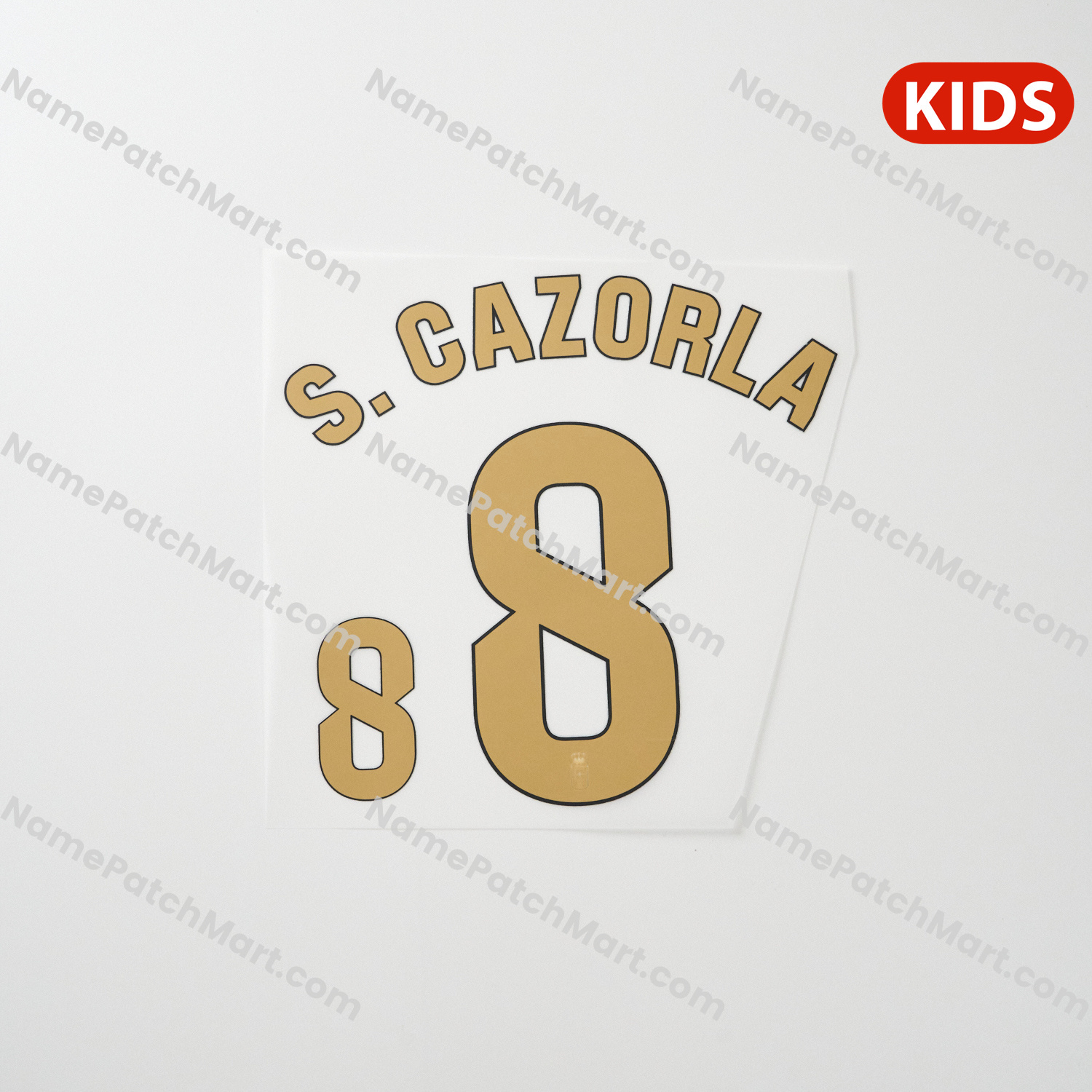 S. Cazorla #8 (La Liga) - Real Oviedo 25-26 Home KIDS  | Name Number Set - NamePatchMart.COM