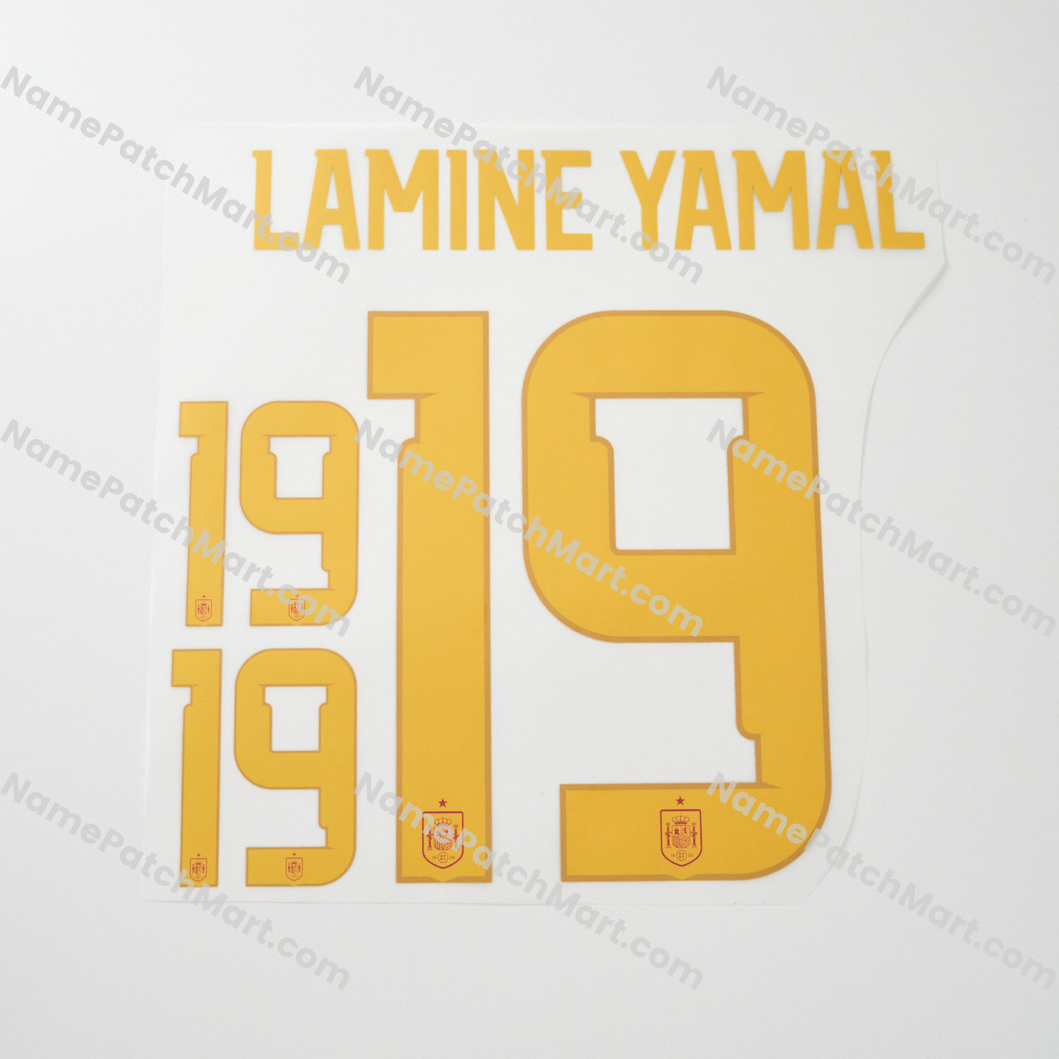 Lamine Yamal #19 (World Cup 26) - Spain 2026 Home  | Name Number Set - NamePatchMart.COM
