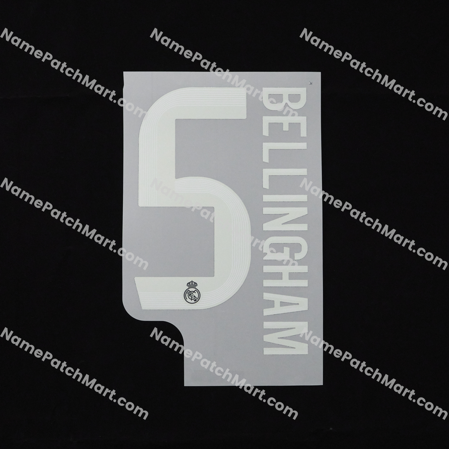 Bellingham #5 (Champions League) - Real Madrid 25-26 Away  | Name Number Set - NamePatchMart.COM