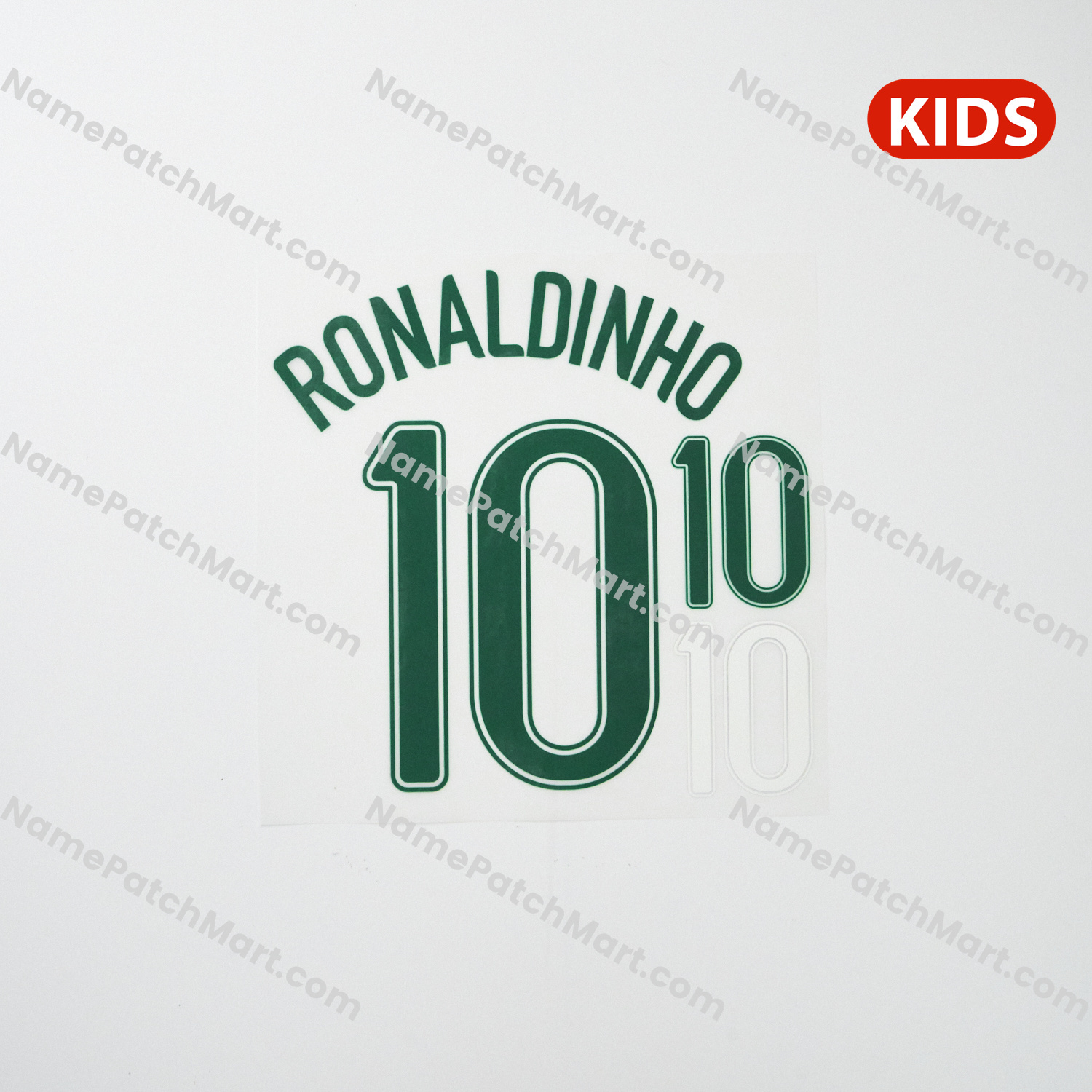 KIDS Ronaldinho #10 - Brazil 2006 Home  | Name Number Set - NamePatchMart.COM