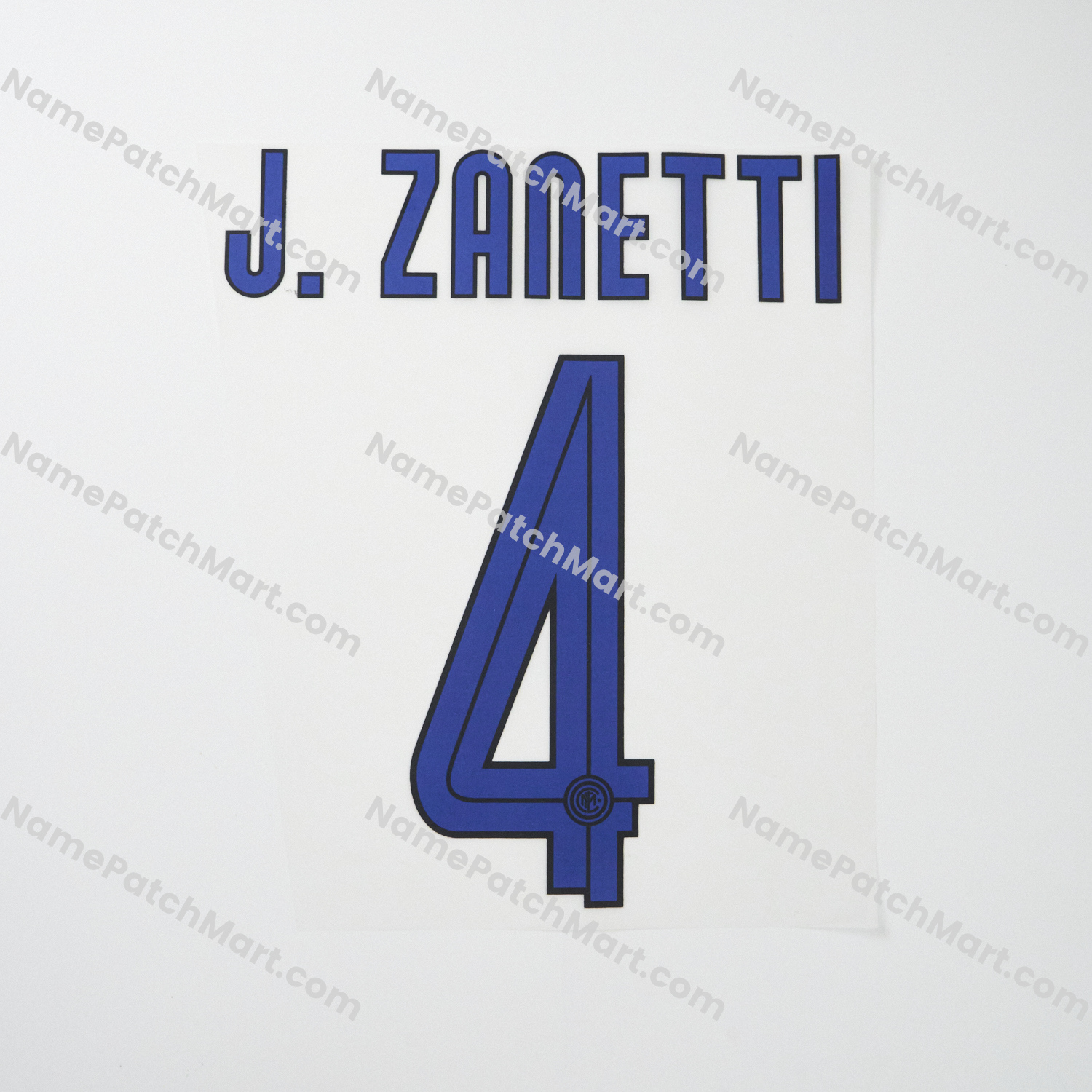 J.Zanetti #4 - Inter Milan 2007-08 Away  | Name Number Set - NamePatchMart.COM