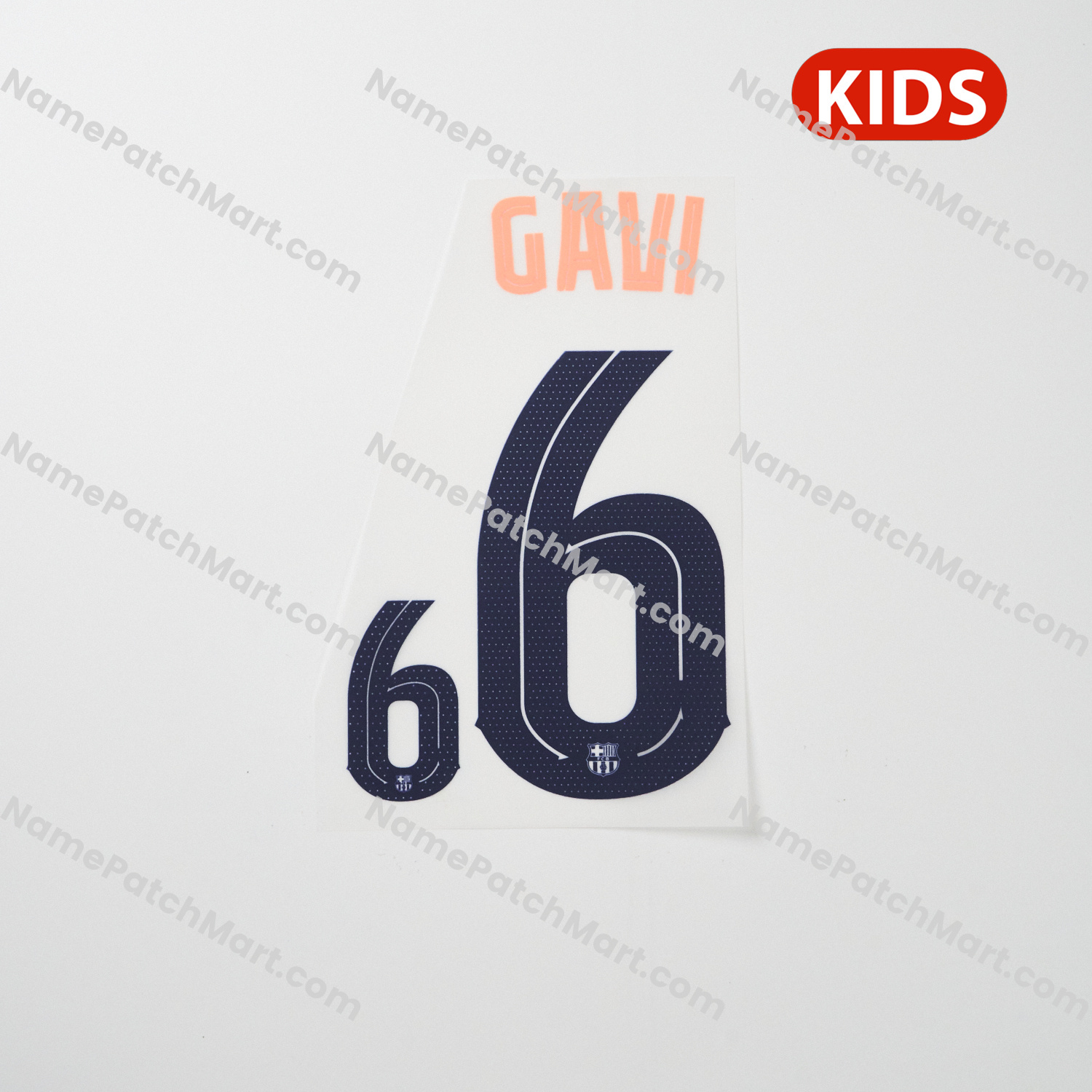 KIDS Gavi #6 (Champions League) - Barcelona 25-26 Third  | Name Number Set - NamePatchMart.COM