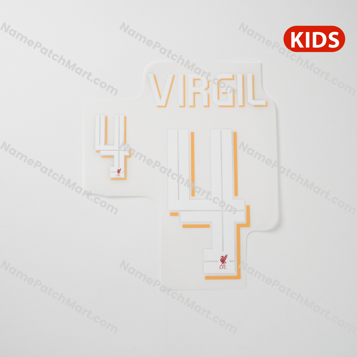 KIDS Virgil #4 (Champions League) - Liverpool 25-26 Home  | Name Number Set - NamePatchMart.COM