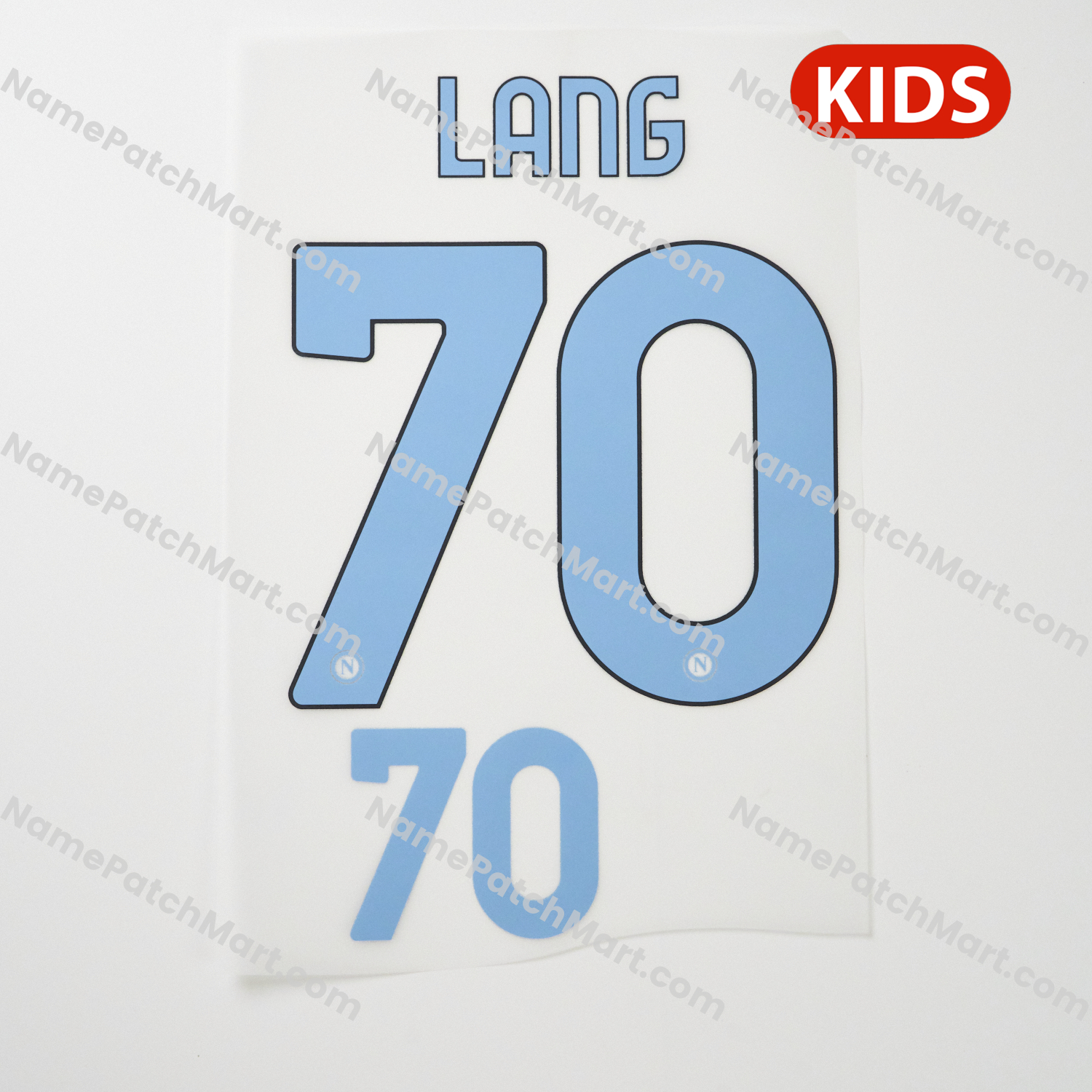 KIDS Lang #70 (Series A) - Napoli 25-26 Third  | Name Number Set - NamePatchMart.COM