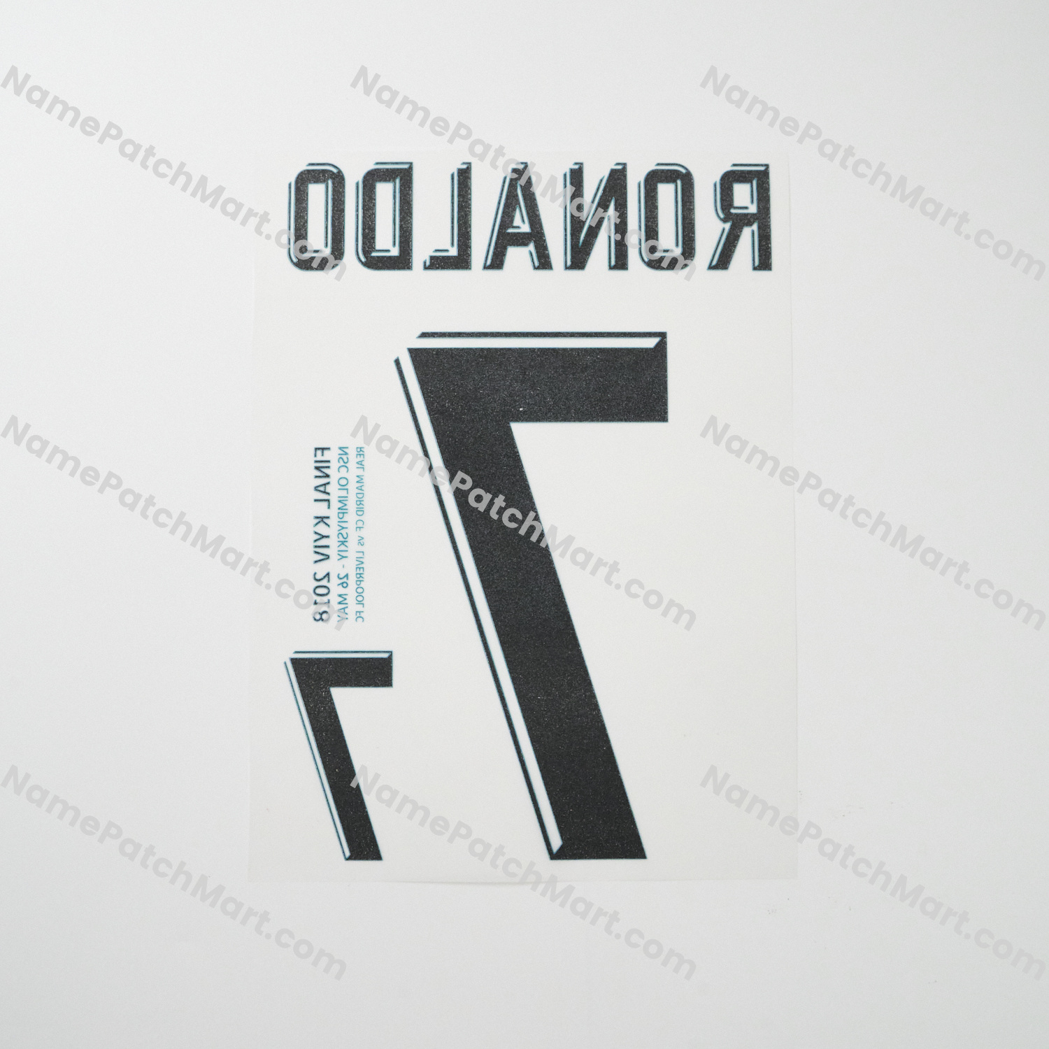 Ronaldo #7 (Champions League) - Real Madrid 2017-18 Home  | Name Number Set - NamePatchMart.COM
