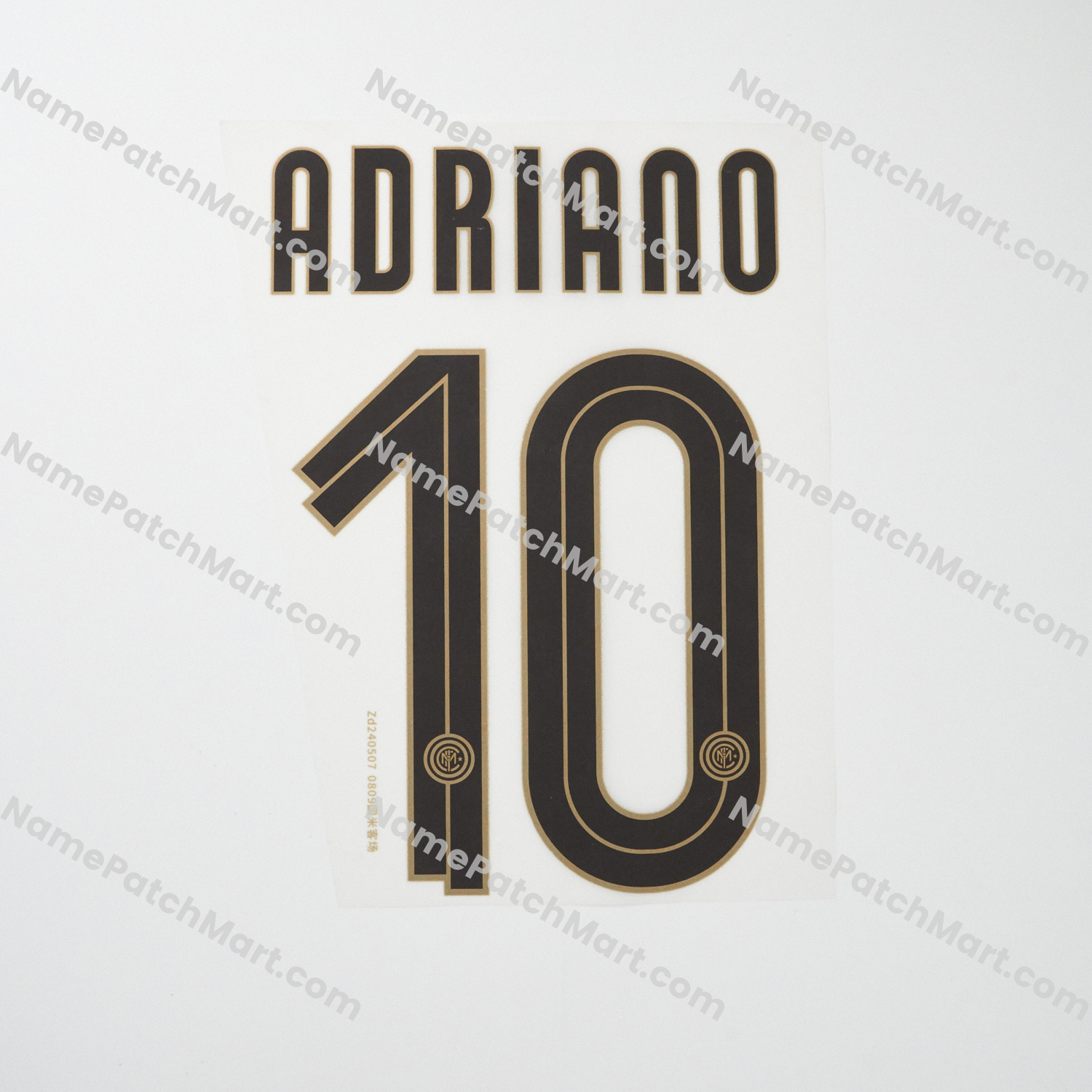 Adriano #10 - Inter Milan 2008-09 Away  | Name Number Set - NamePatchMart.COM