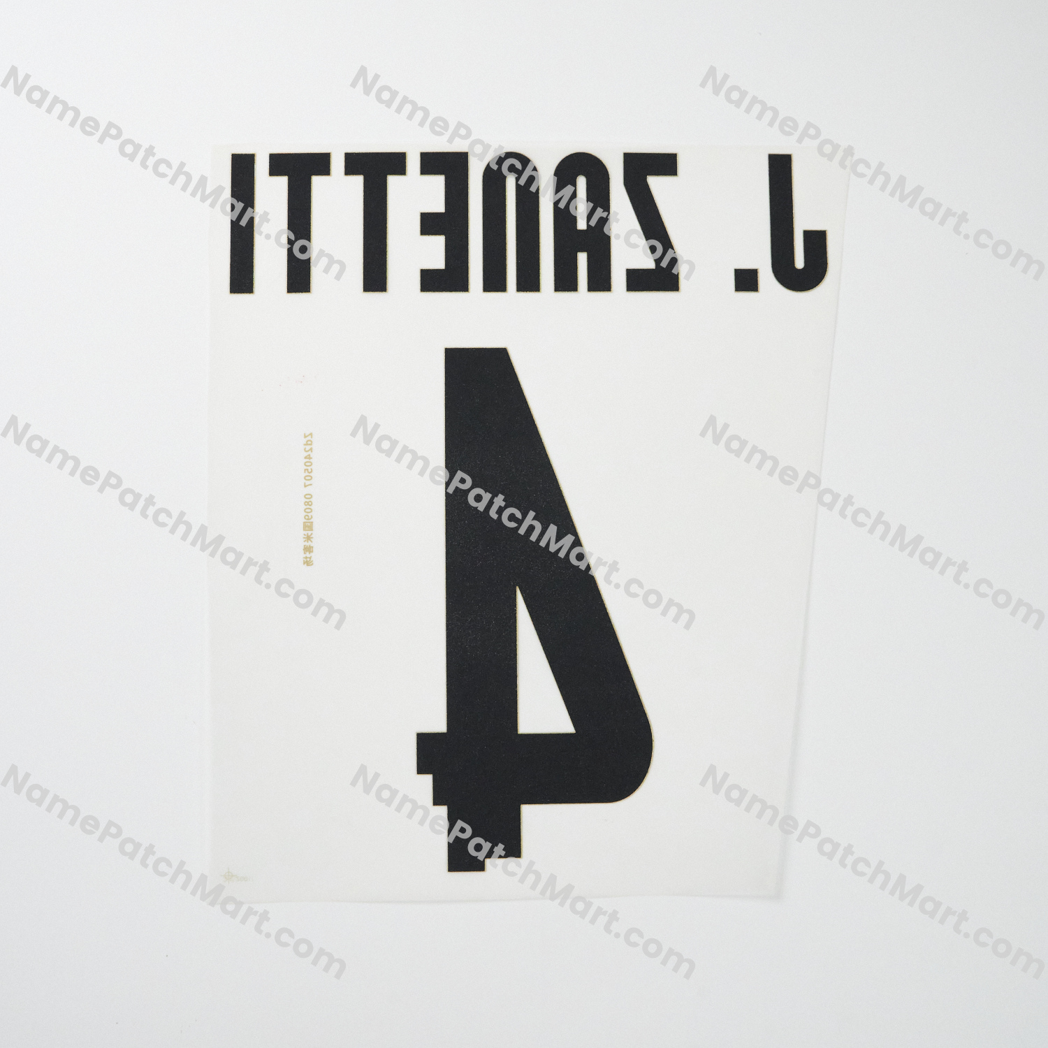 J.Zanetti #4 - Inter Milan 2008-09 Away  | Name Number Set - NamePatchMart.COM