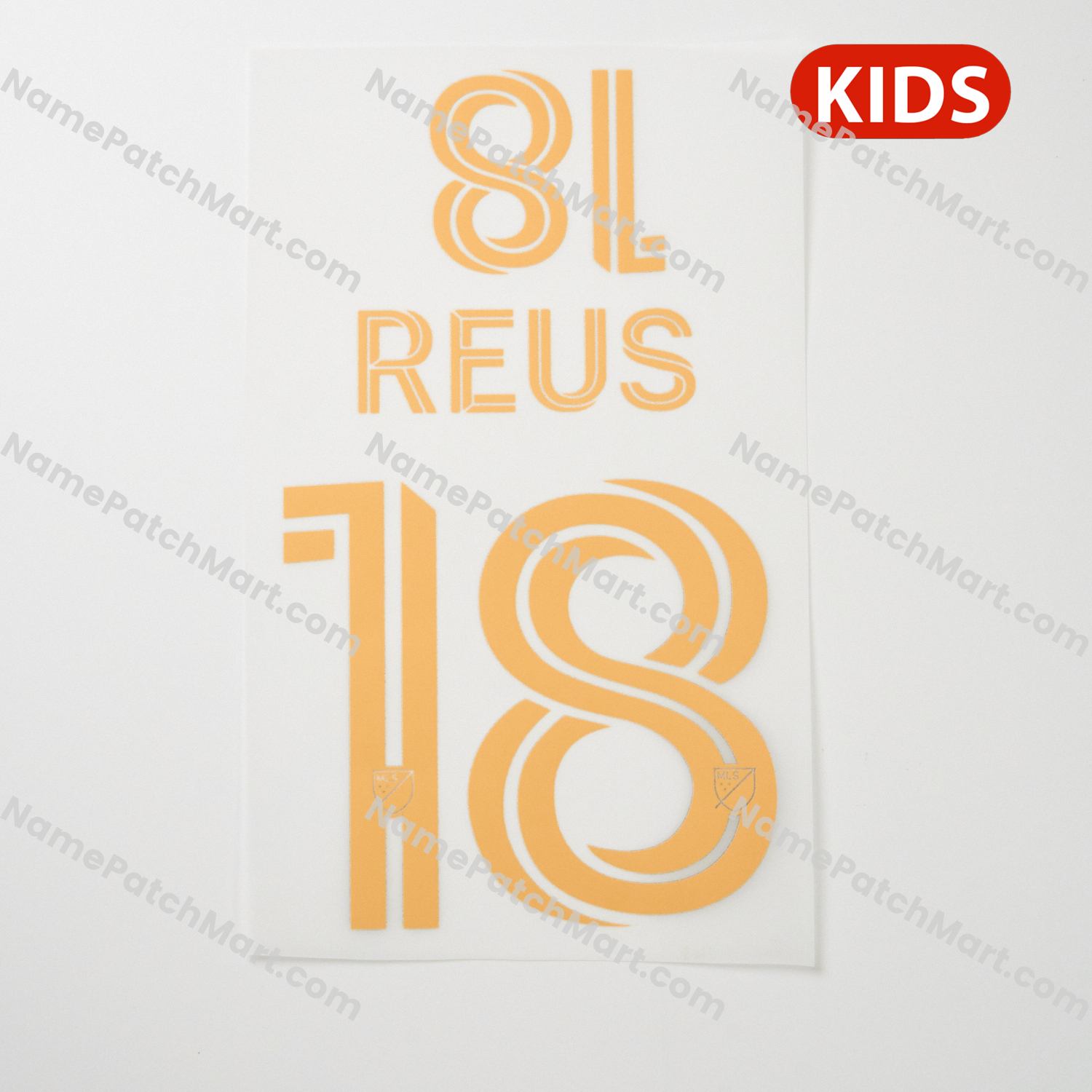 KIDS Reus #18 - LA Galaxy 25-26 Away  | Name Number Set - NamePatchMart.COM