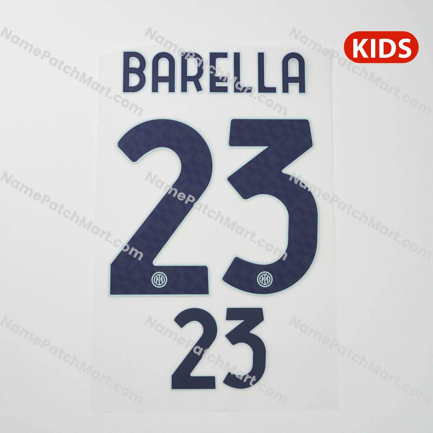 KIDS Barella #23 - Inter Milan 25-26 Away  | Name Number Set - NamePatchMart.COM