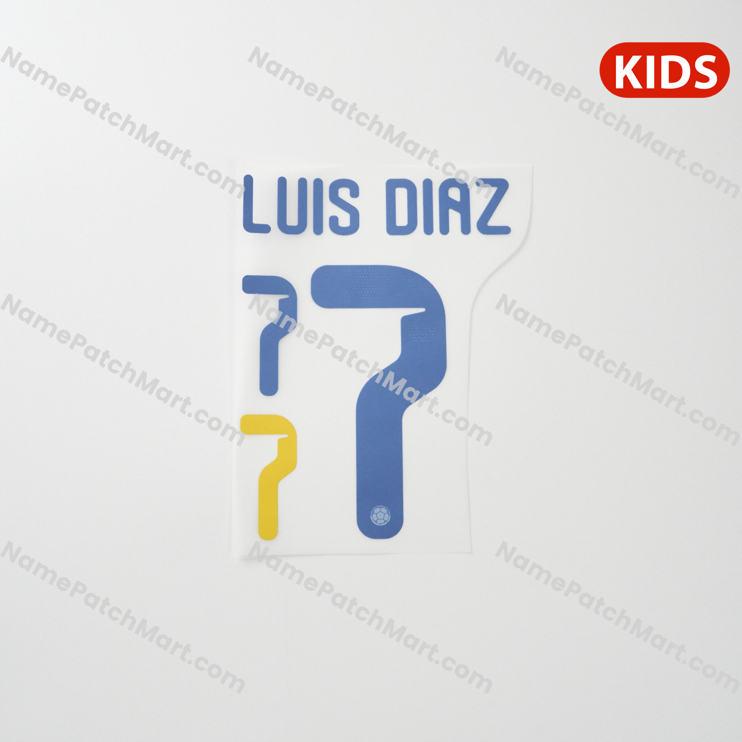 Luis Díaz #7 (World Cup 26) - Colombia 2026 Home KIDS  | Name Number Set - NamePatchMart.COM