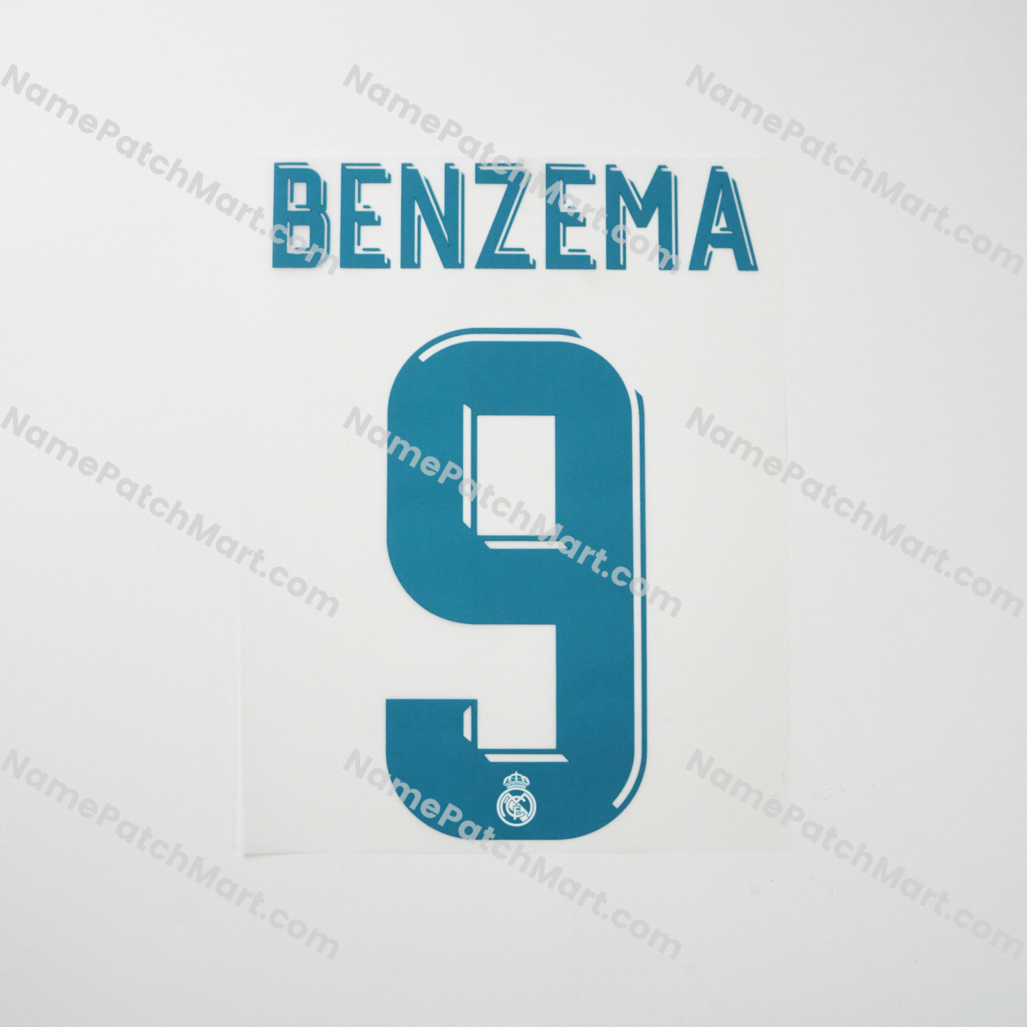 Benzema #9 (Champions League) - Real Madrid 2017-18 Home  | Name Number Set - NamePatchMart.COM
