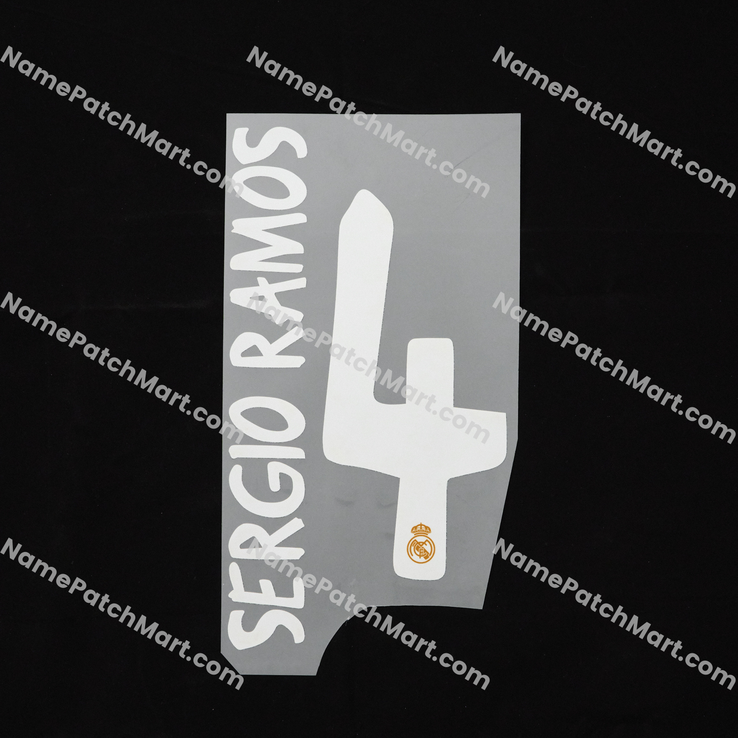 Sergio Ramos #4 (Champions League) - Real Madrid 2013-14 Away  | Name Number Set - NamePatchMart.COM