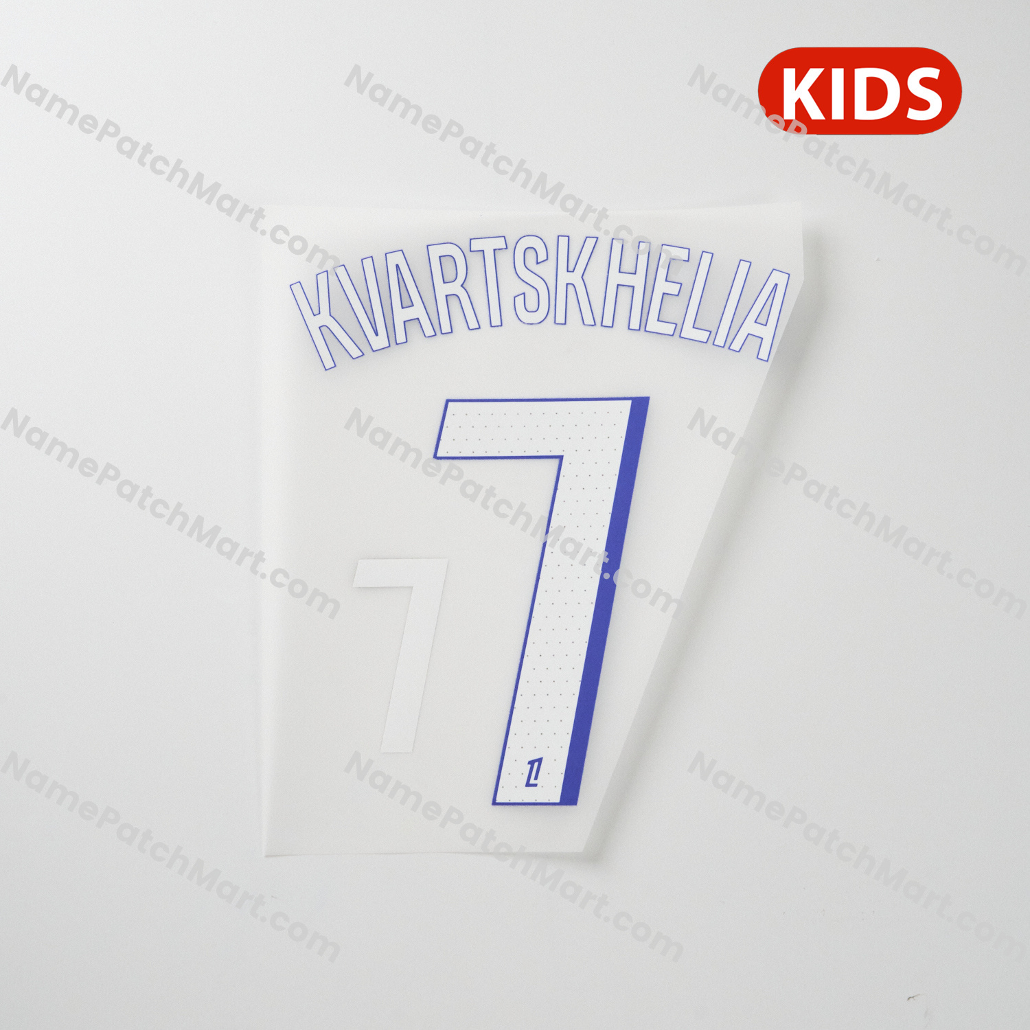 Kvaratskhelia #7 (Ligue 1) - Paris Saint-Germain PSG25-26Third KIDS  | Name Number Set - NamePatchMart.COM