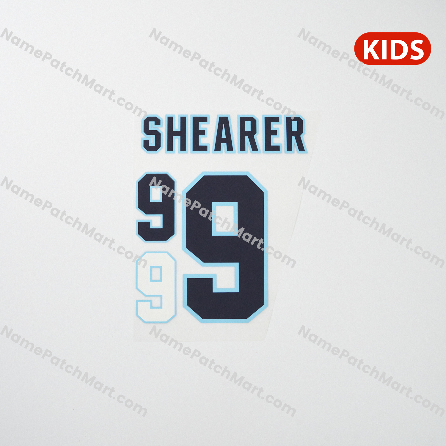 KIDS Shearer #9 - England 1996 Home  | Name Number Set - NamePatchMart.COM