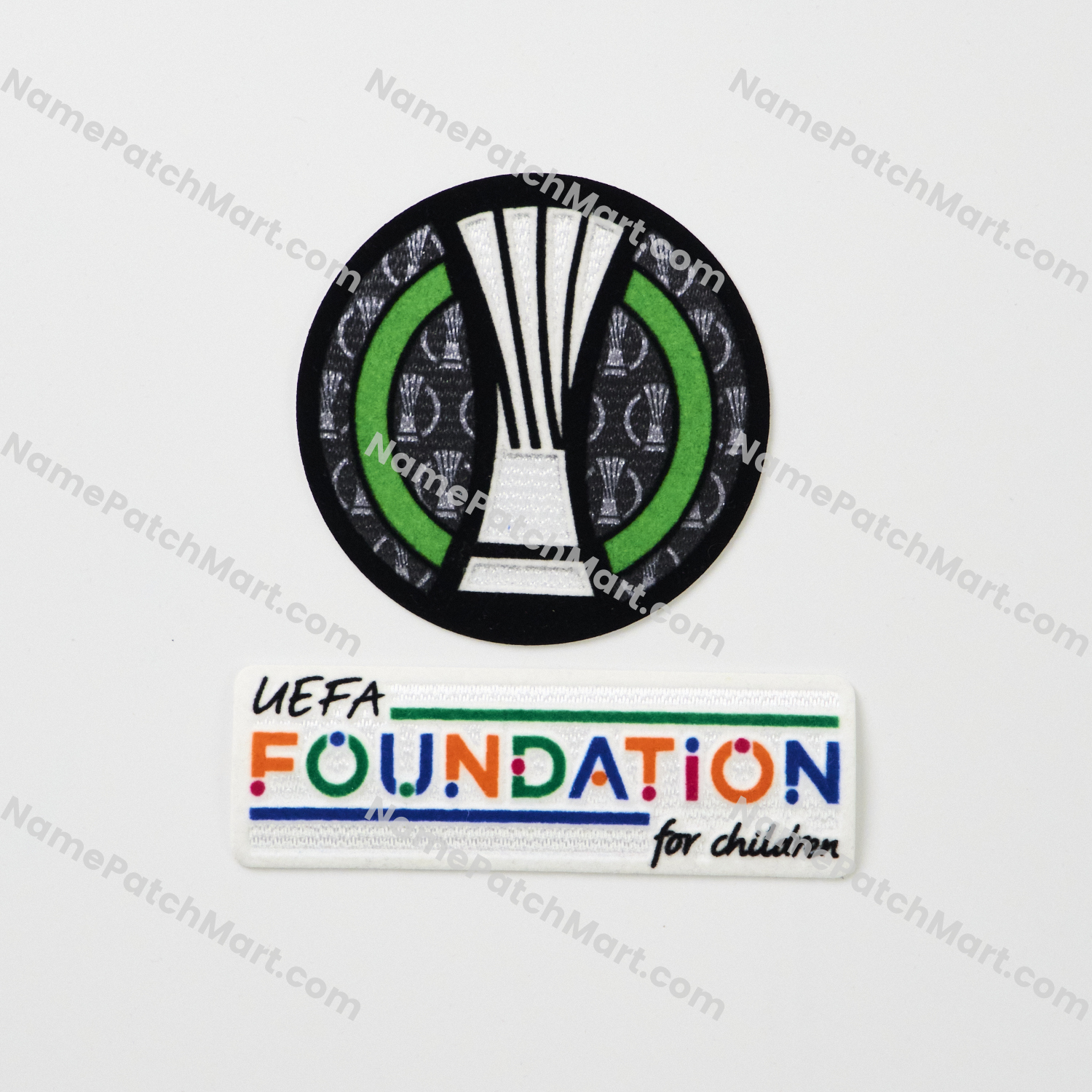 2024-25 UEFA Conference League + Foundation Patch  | Name Number Set - NamePatchMart.COM