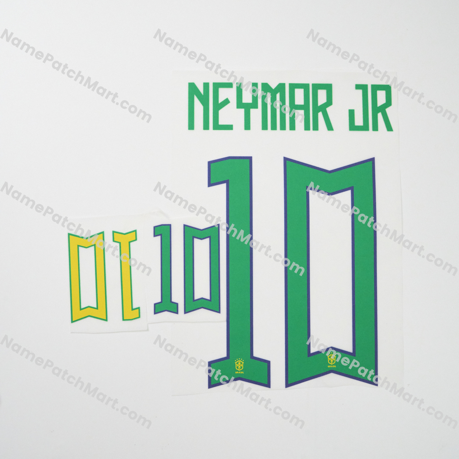 Neymar Jr #10 - Brazil 2022 Home  | Name Number Set - NamePatchMart.COM
