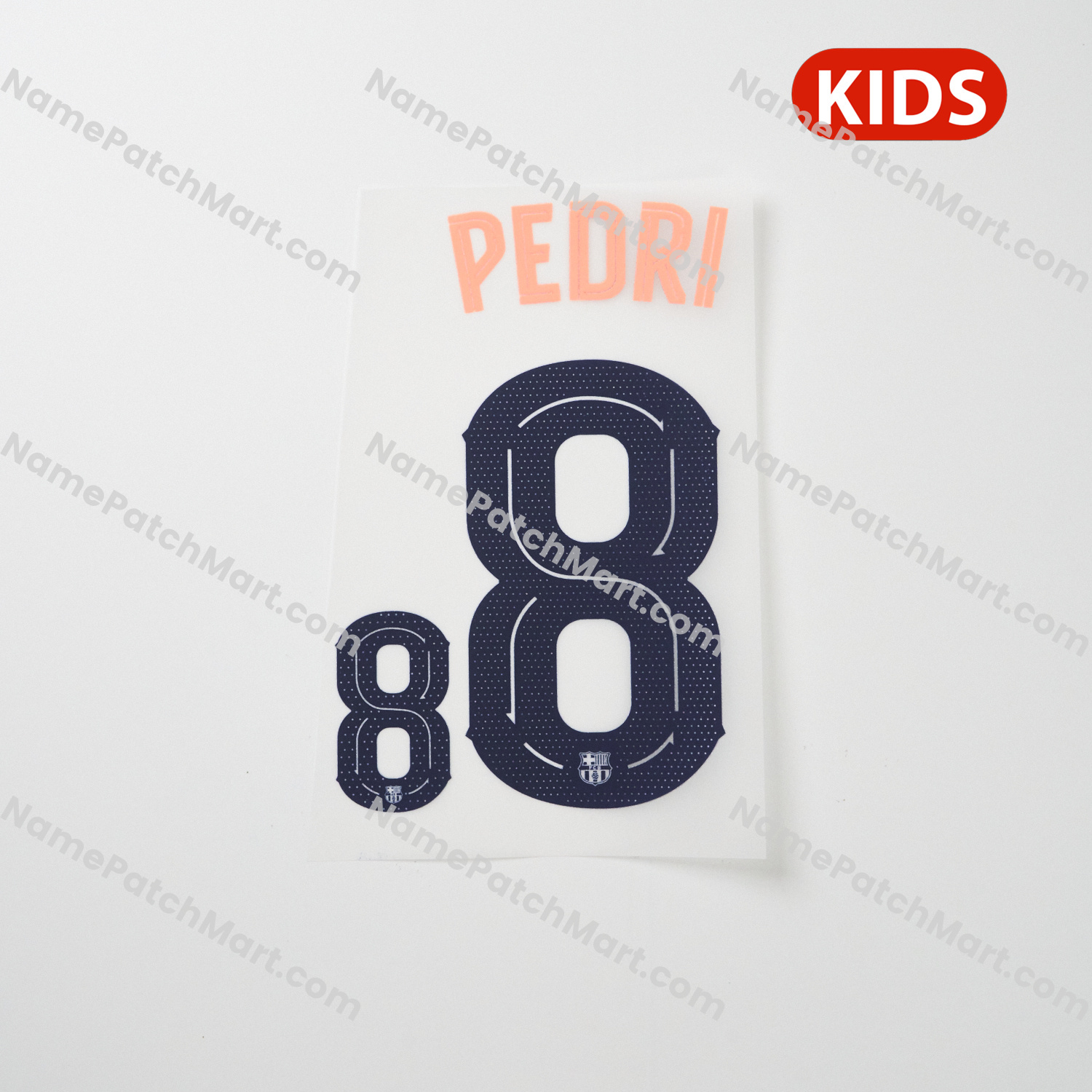 KIDS Pedri #8 (Champions League) - Barcelona 25-26 Third  | Name Number Set - NamePatchMart.COM