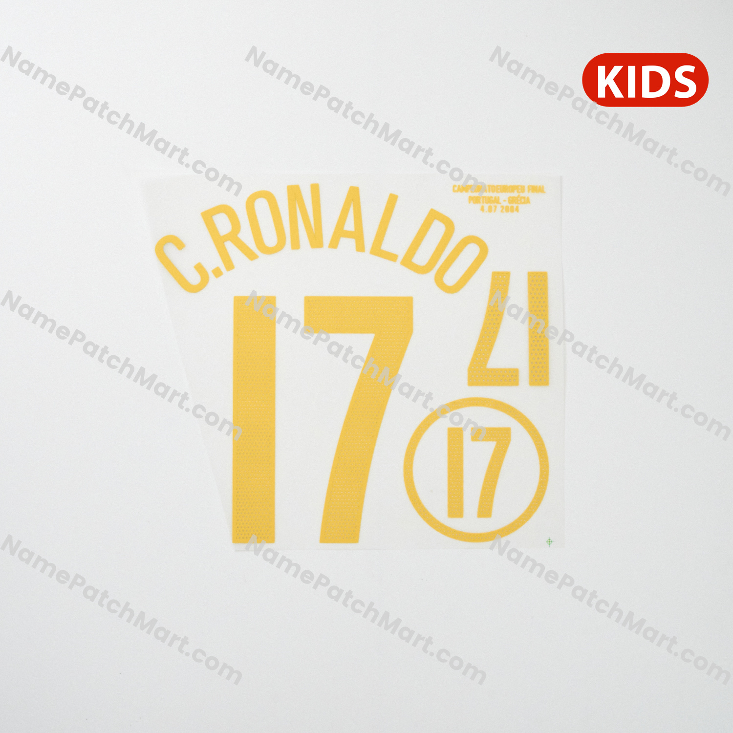 KIDS C.Ronaldo #17 - Portugal 2004 Home  | Name Number Set - NamePatchMart.COM