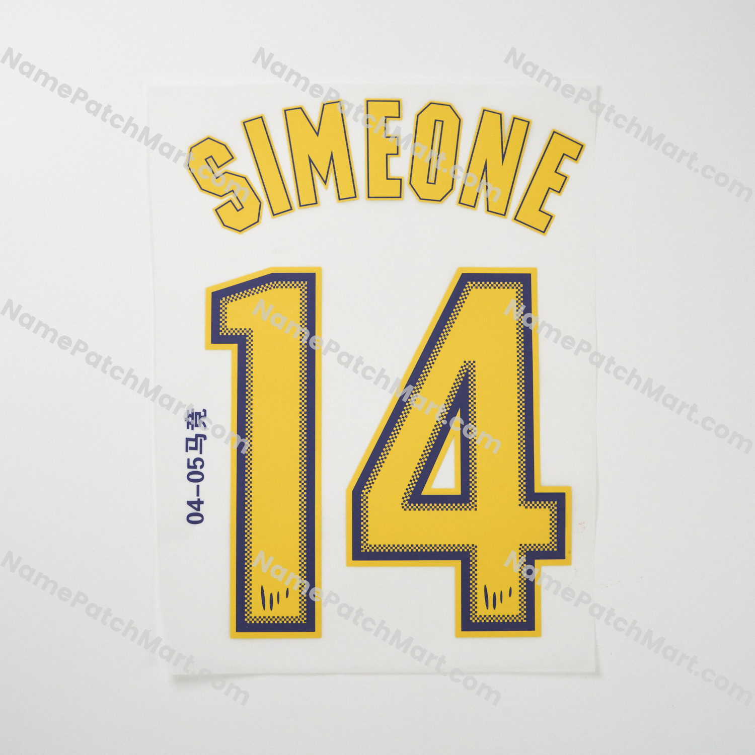 Simeone #14 - Atletico Madrid 2004-05 Home  | Name Number Set - NamePatchMart.COM