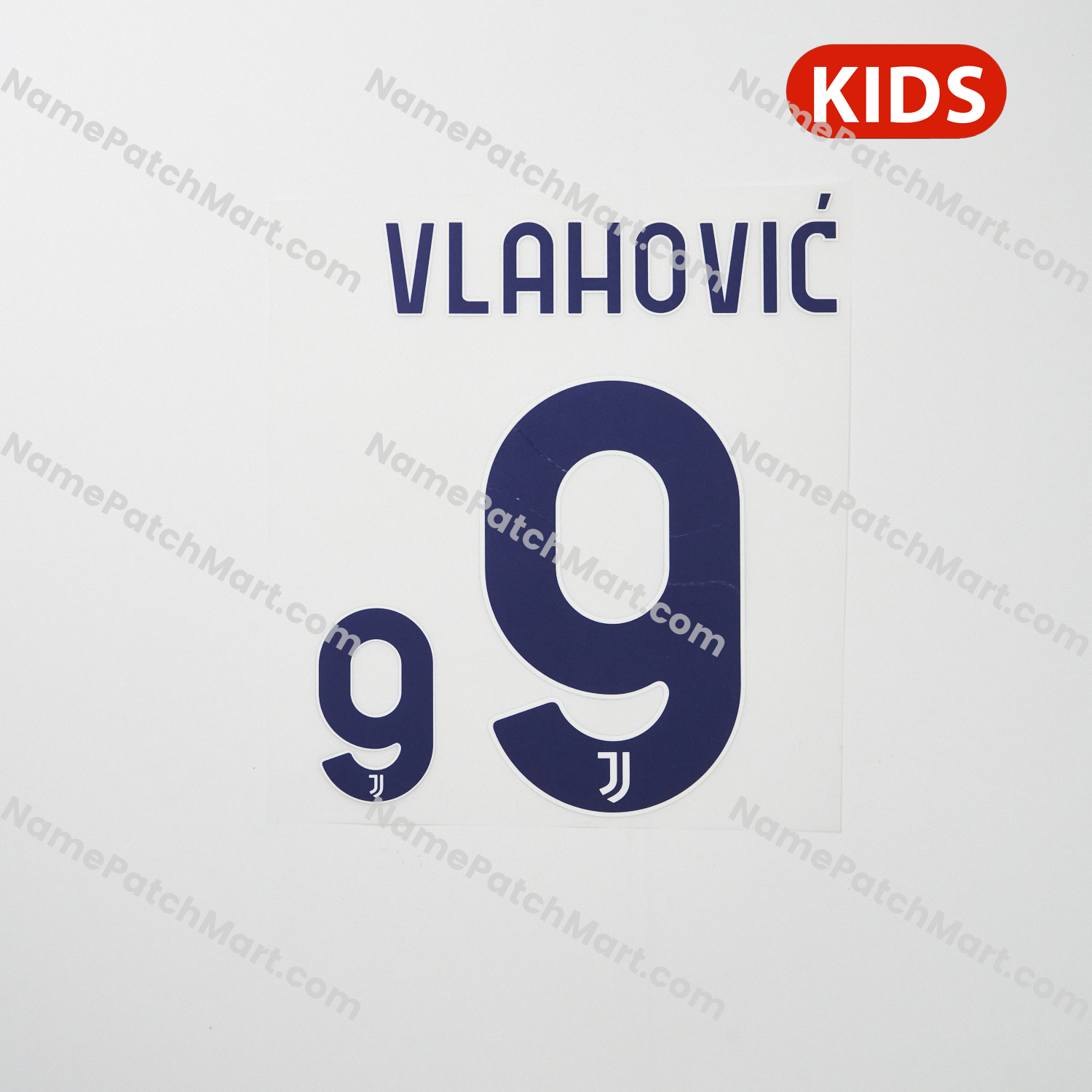KIDS Vlahović #9 - Juventus 25-26 Away  | Name Number Set - NamePatchMart.COM